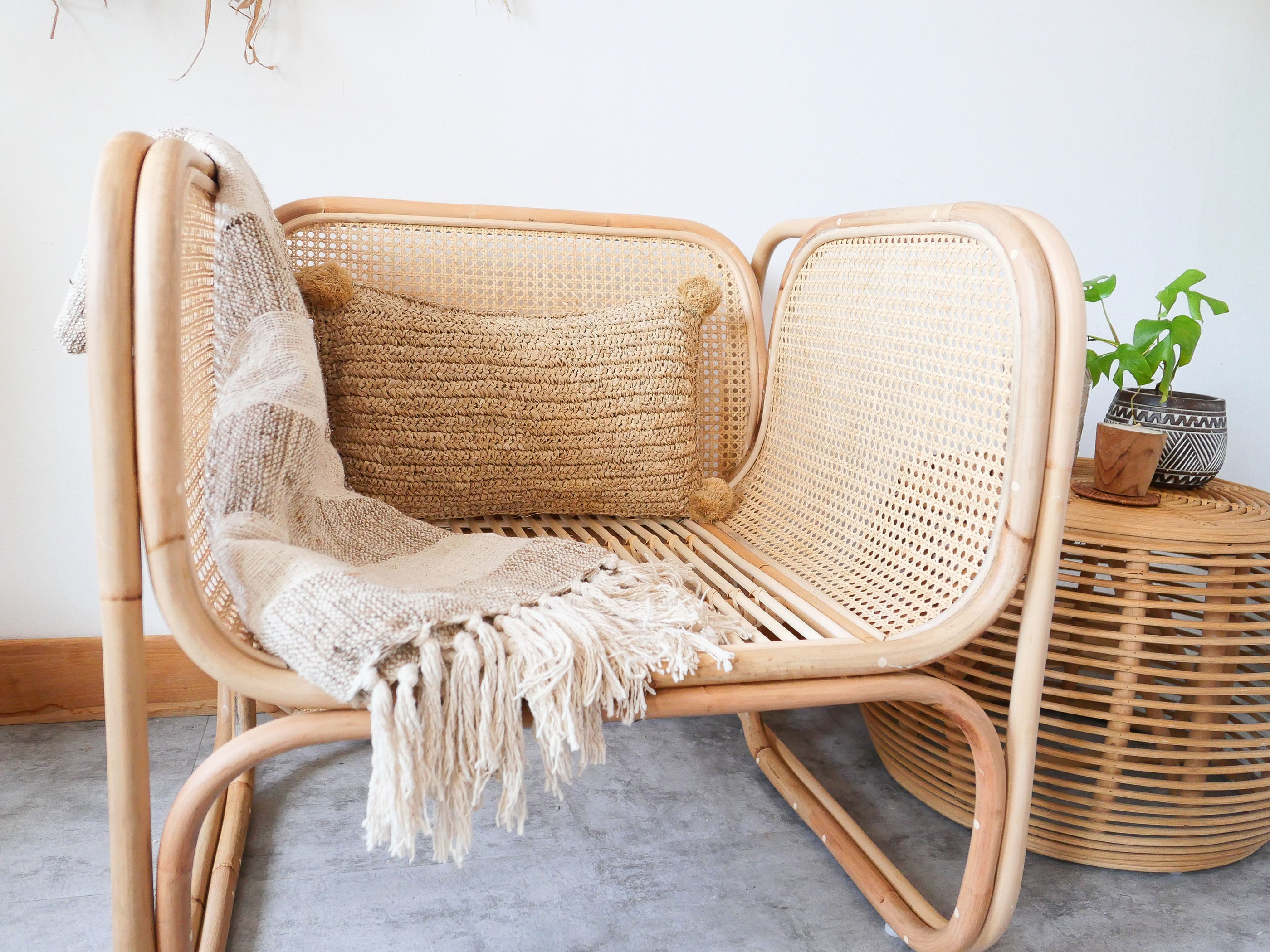 Raw cotton linen throw blanket