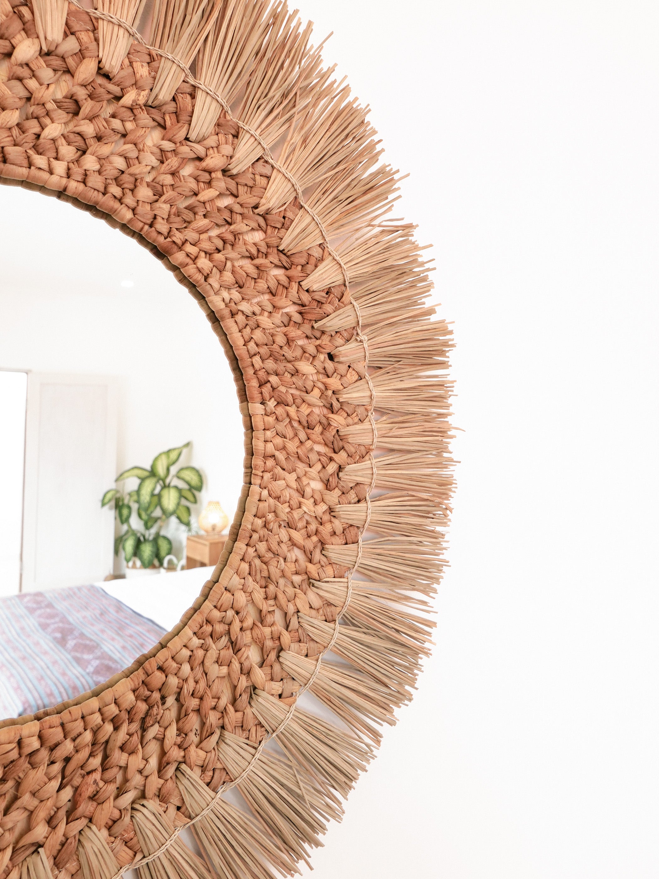 Seagrass and banana bark mirror