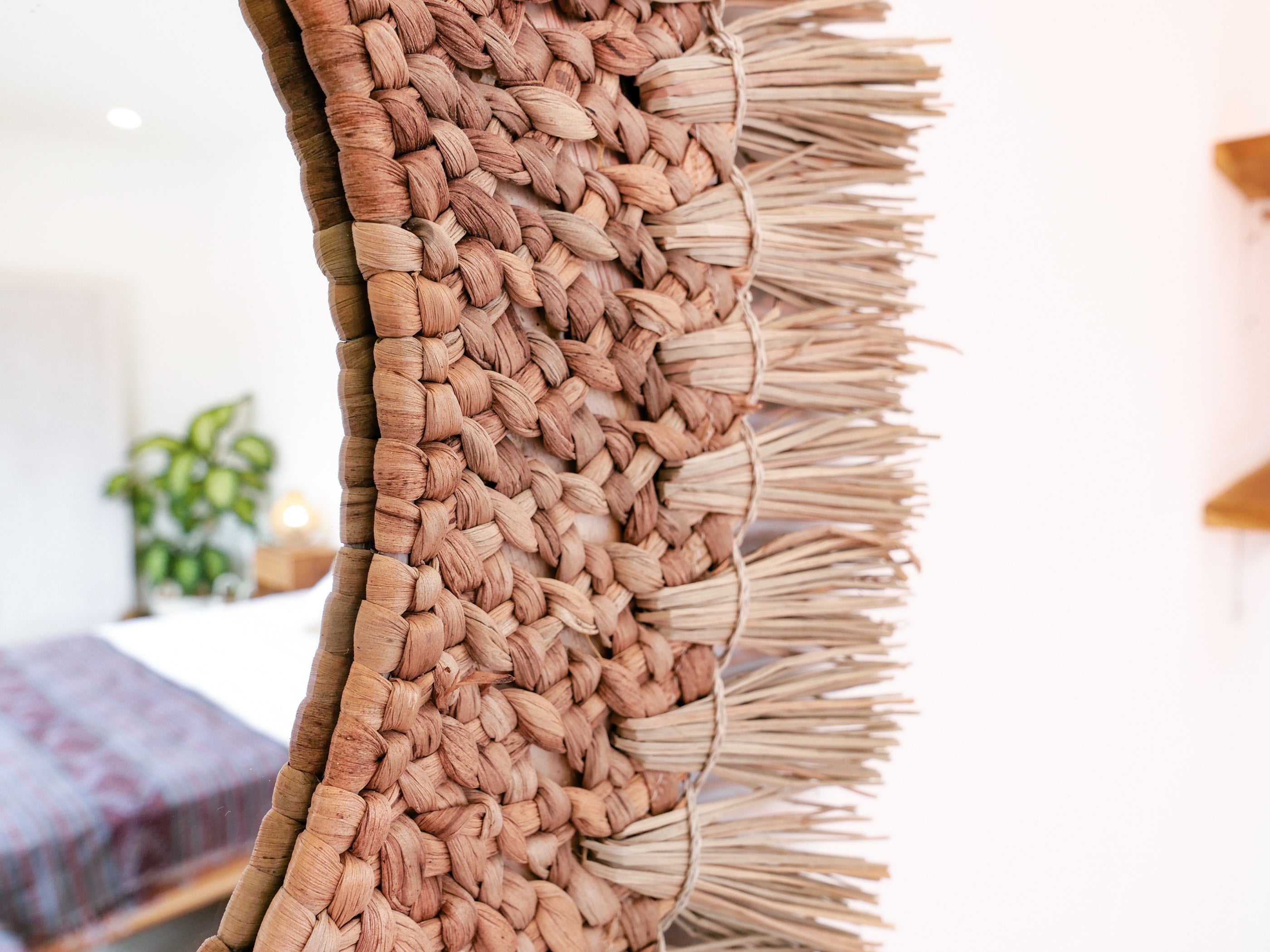 Seagrass and banana bark mirror
