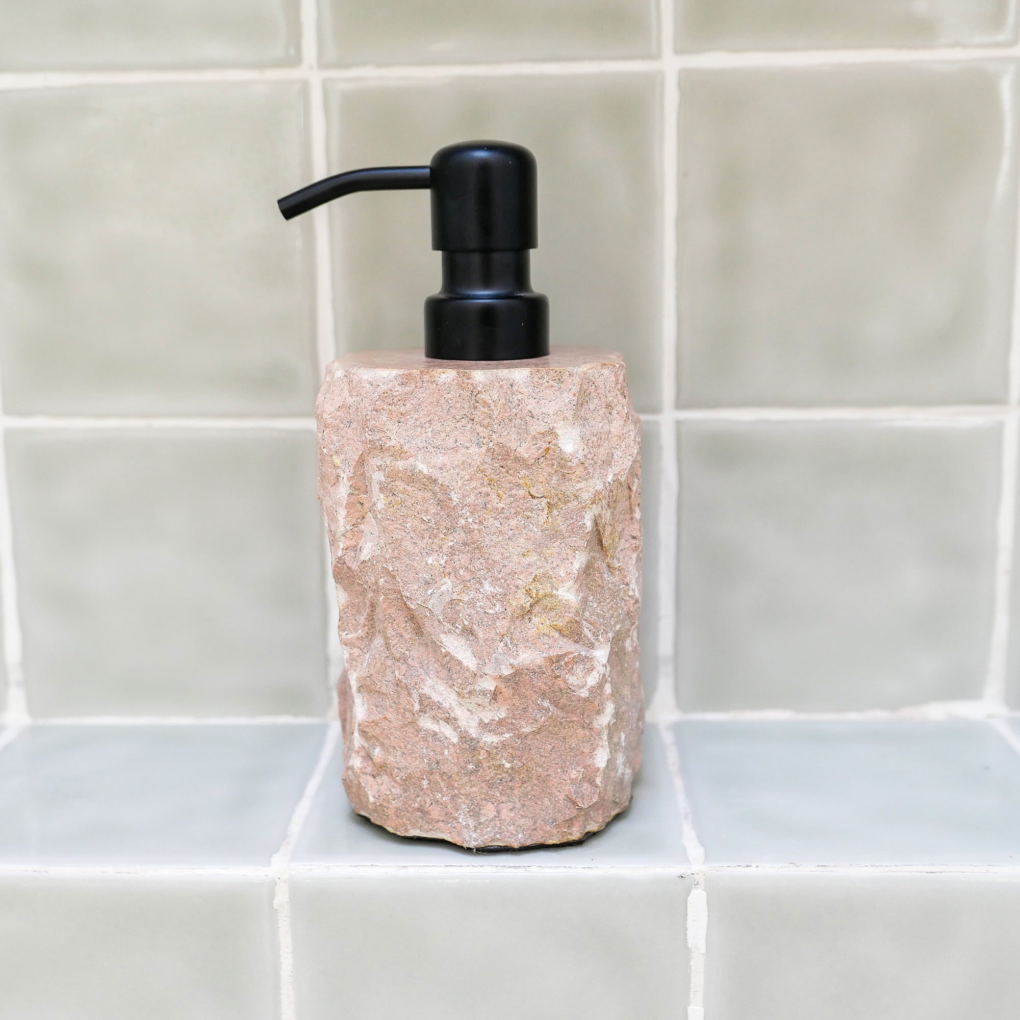 Marble bathroom accessories set pink rustic