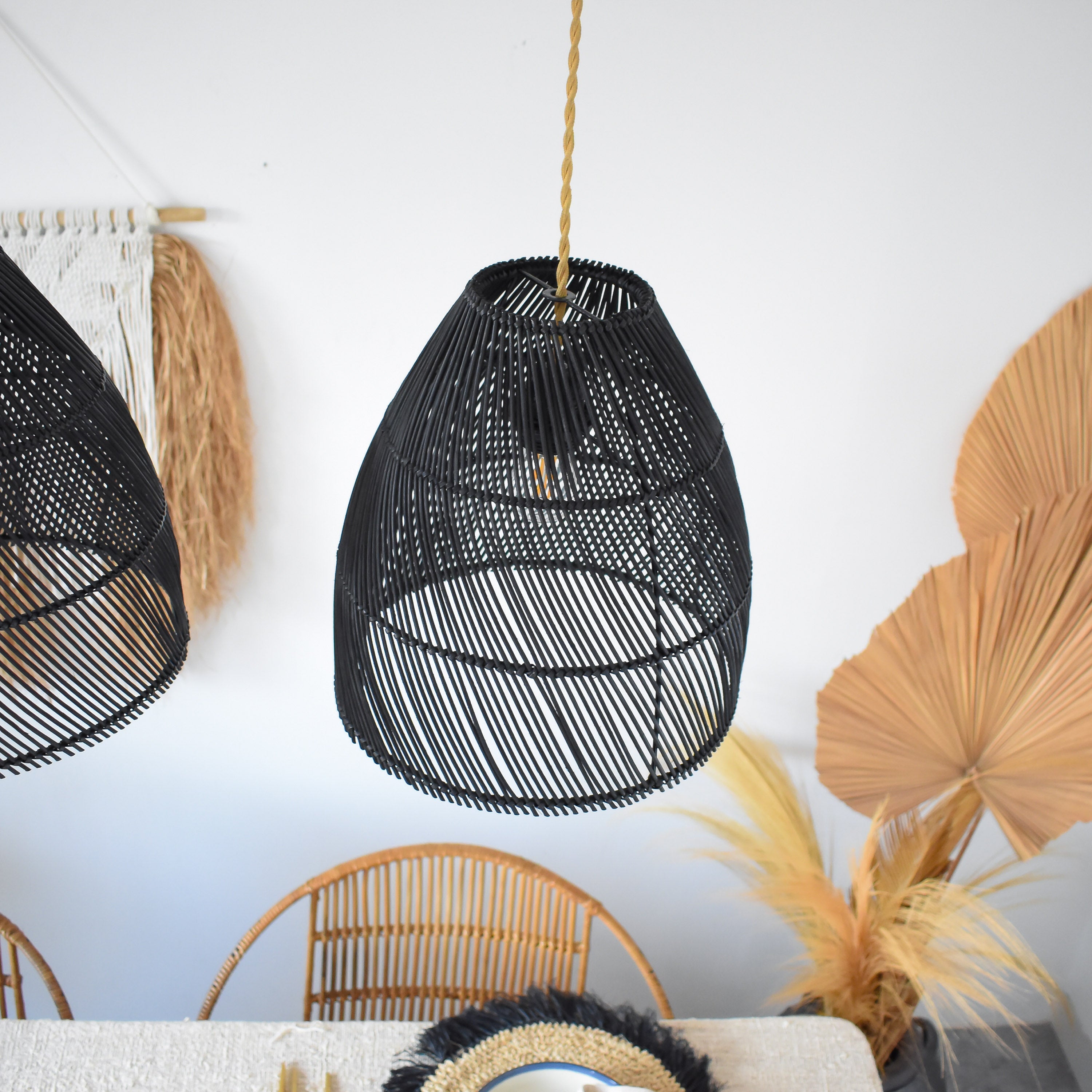 Sumba black rattan lampshade