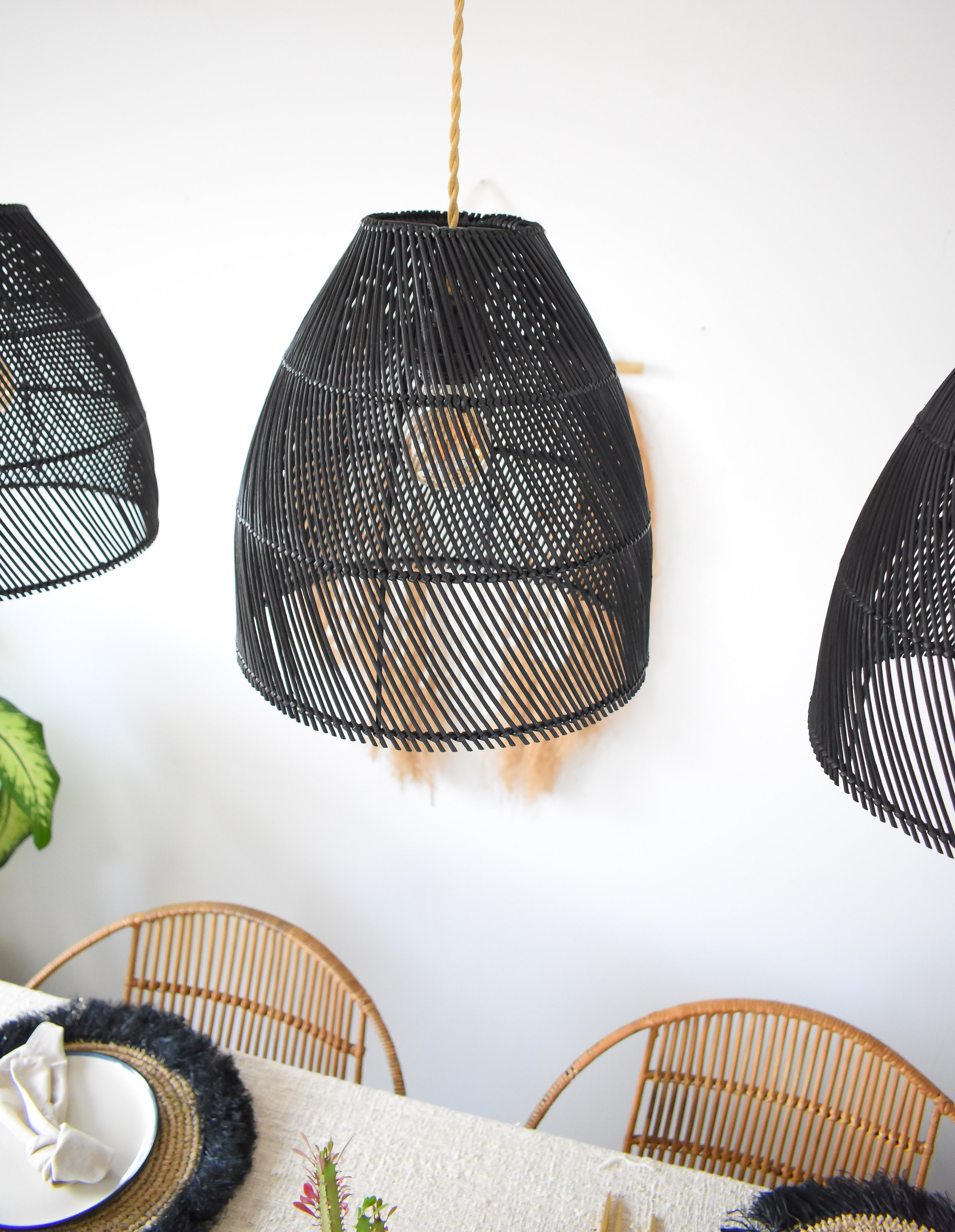 Sumba black rattan lampshade