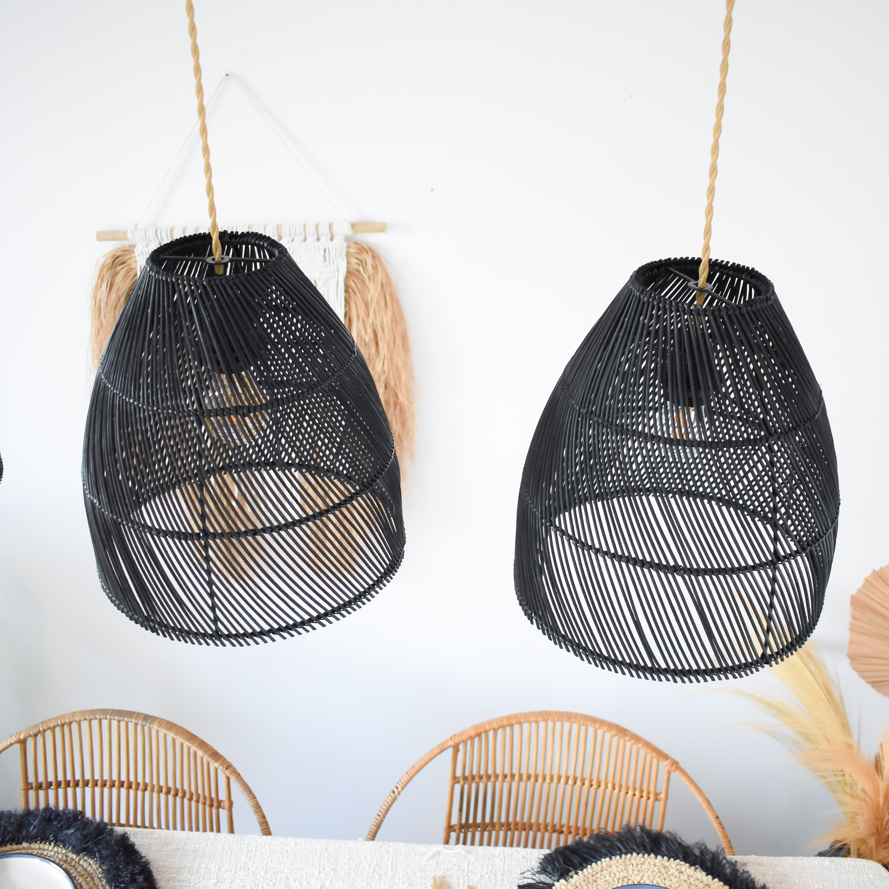 Sumba black rattan lampshade