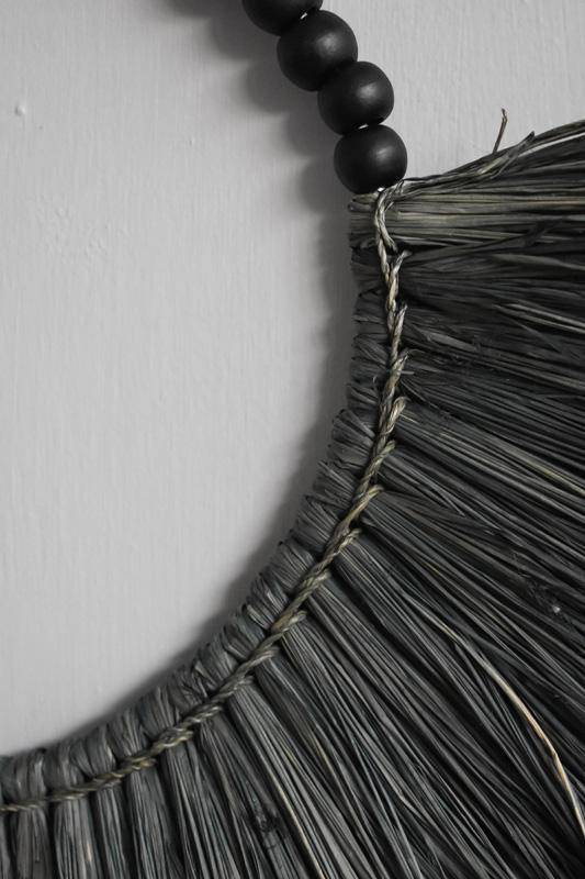 Raffia wall hanging black - Joglo Living