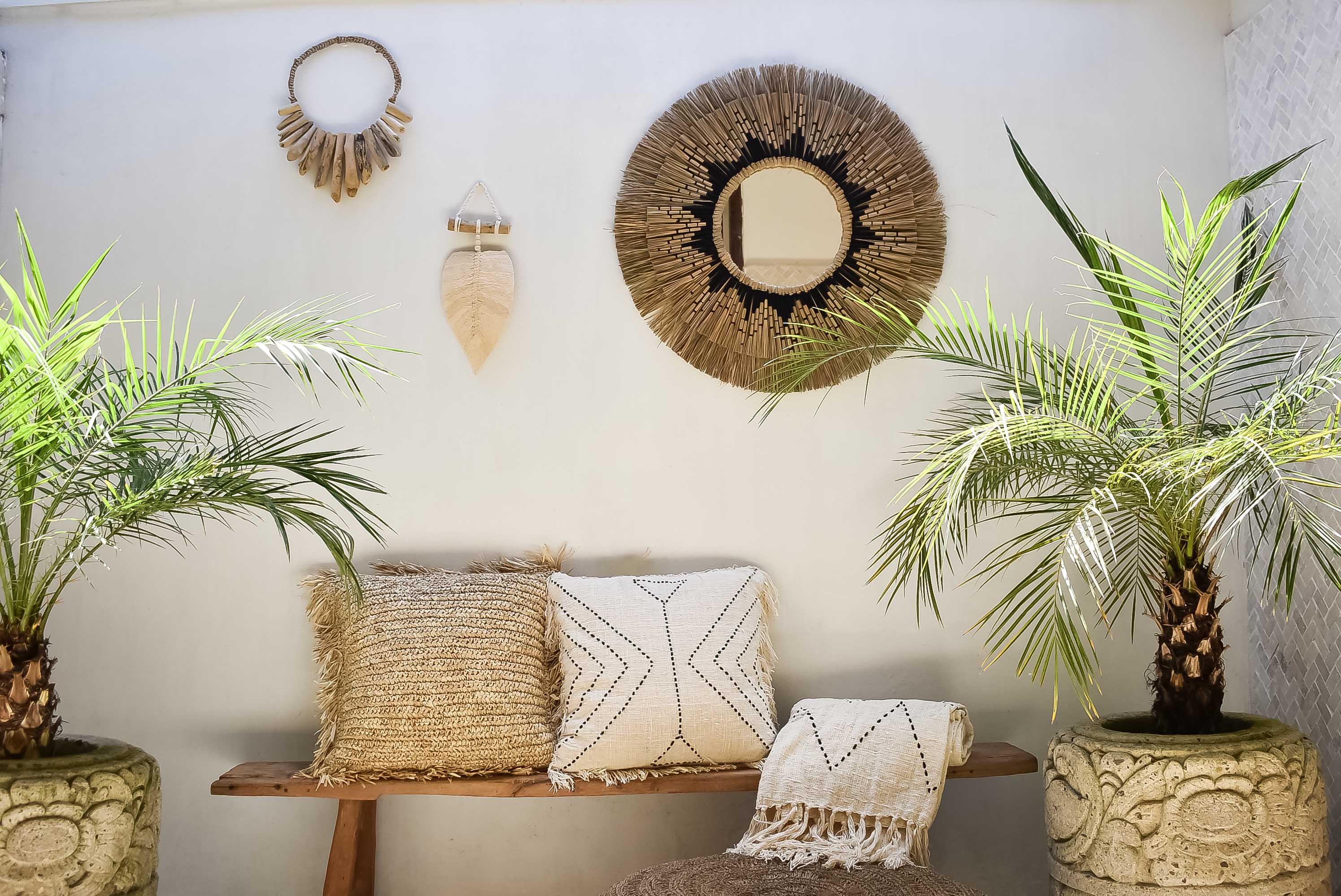 Raffia sun mirror - Joglo Living