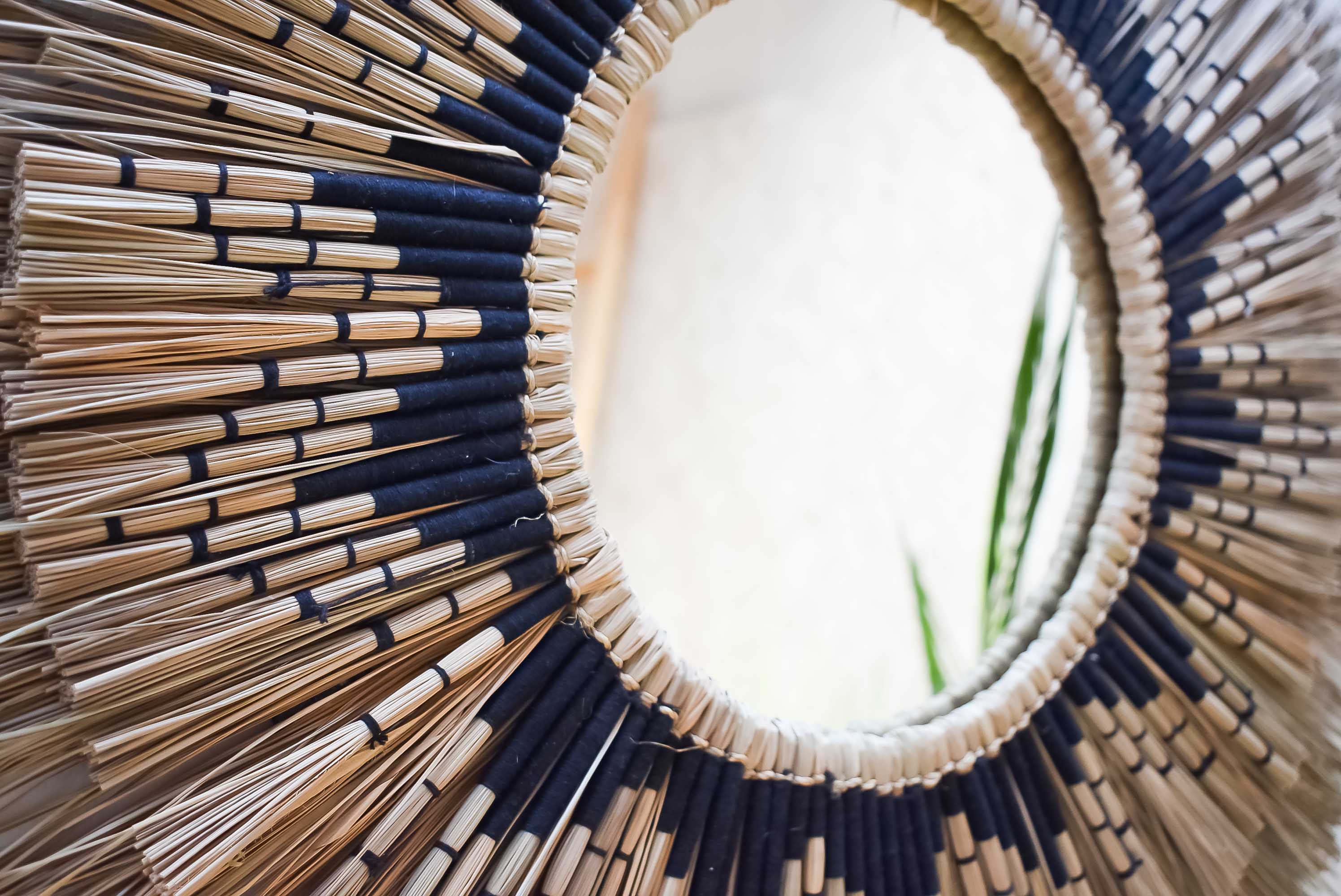 Raffia sun mirror - Joglo Living