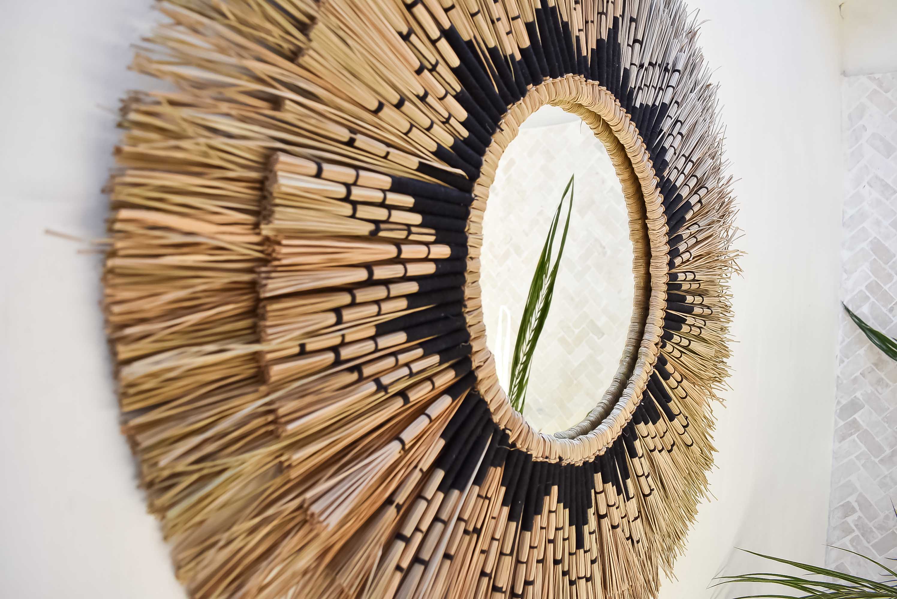 Raffia sun mirror - Joglo Living