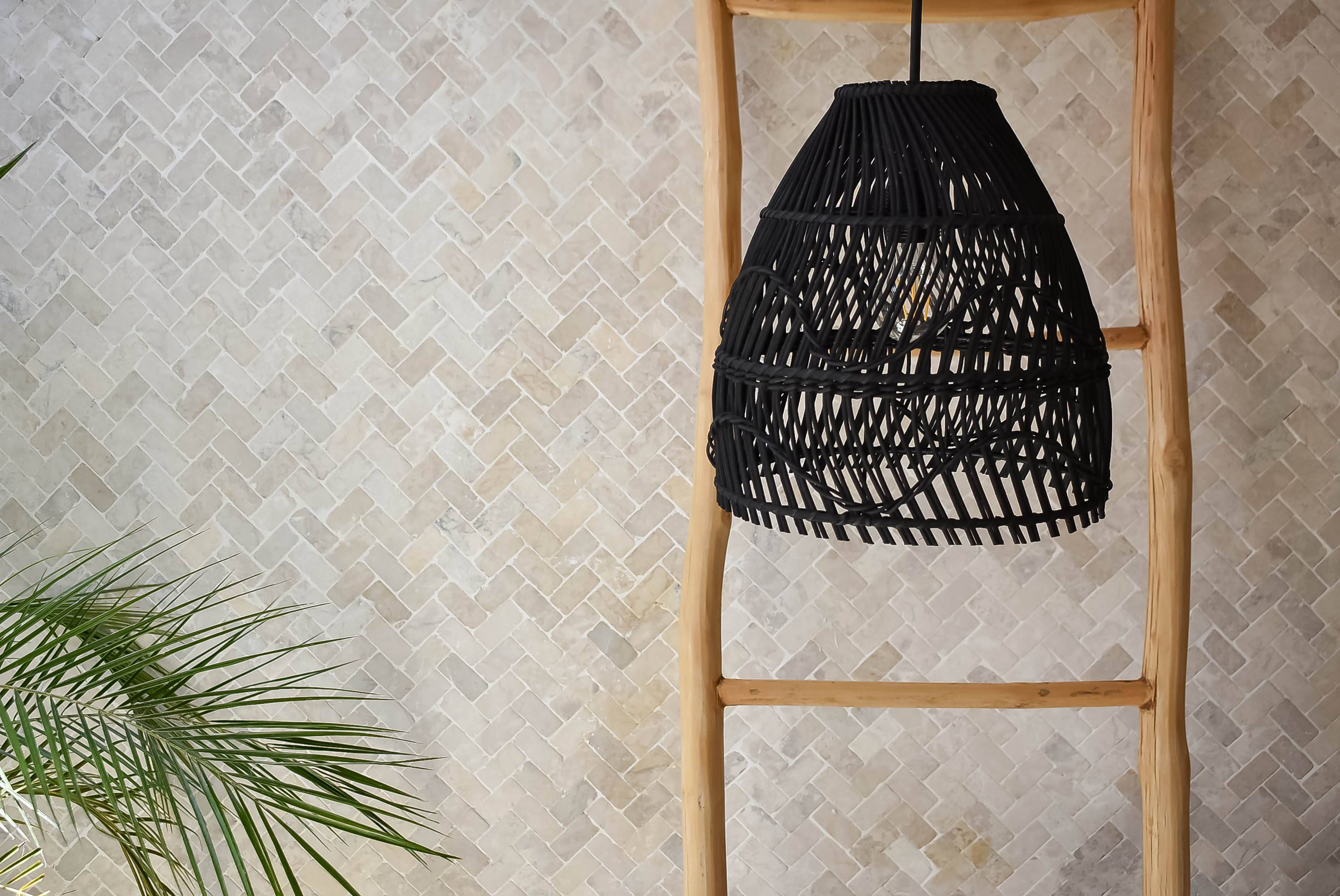 Buna ken Lampshade Black - Rattan Lampshade | Joglo Living