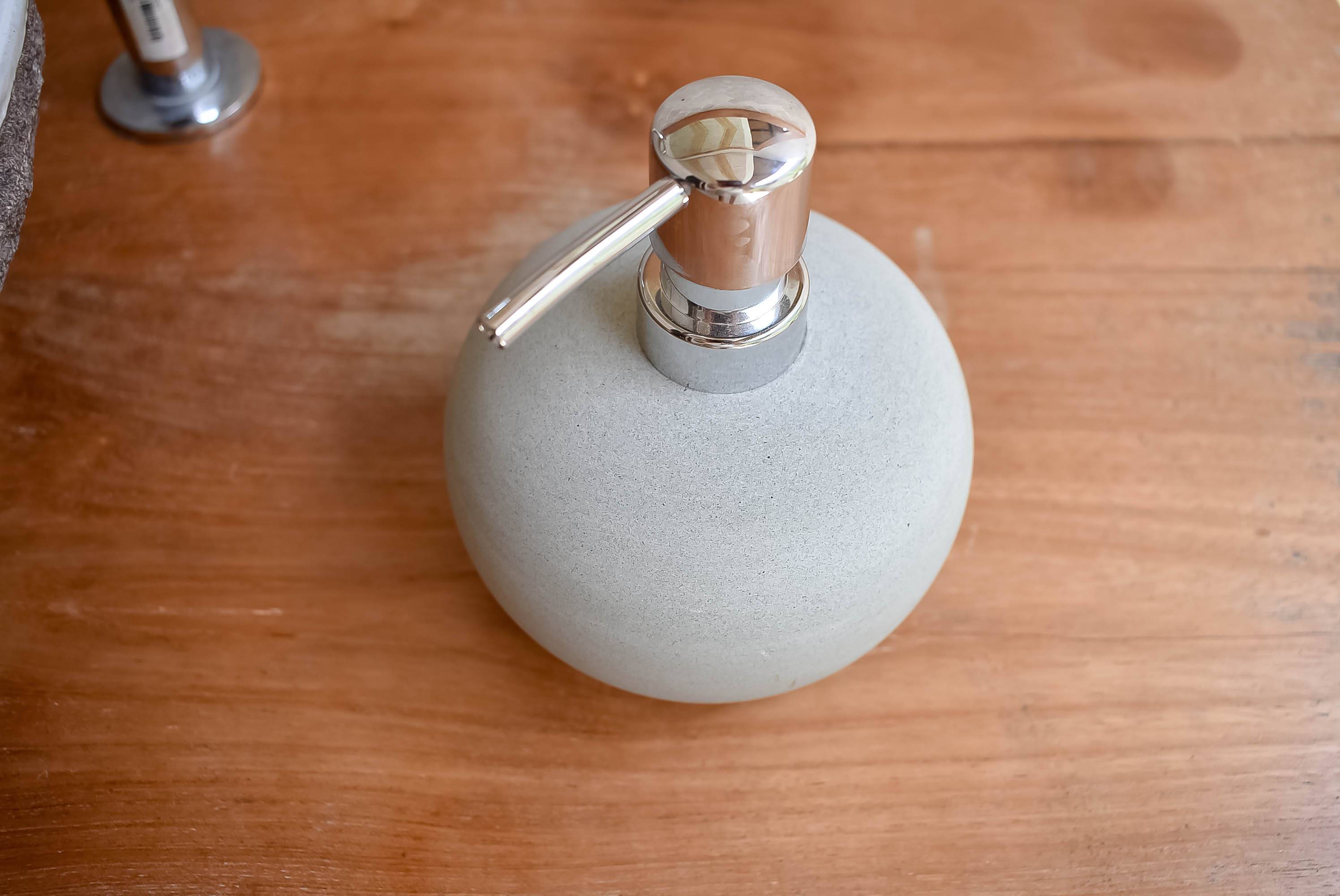 Zeolite stone oval soap dispenser - Joglo Living