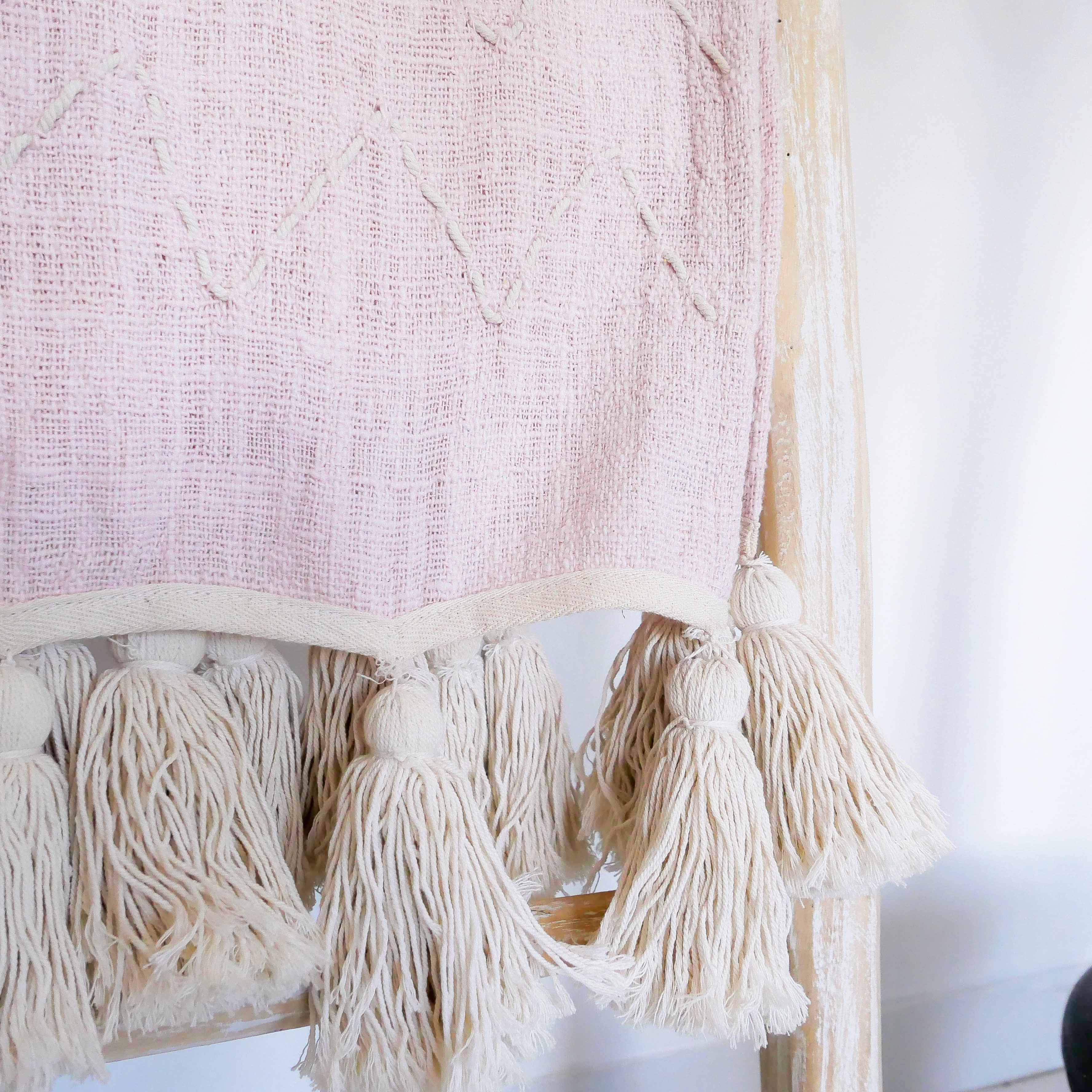 KALIA - pink boho throw blanket - Joglo Living