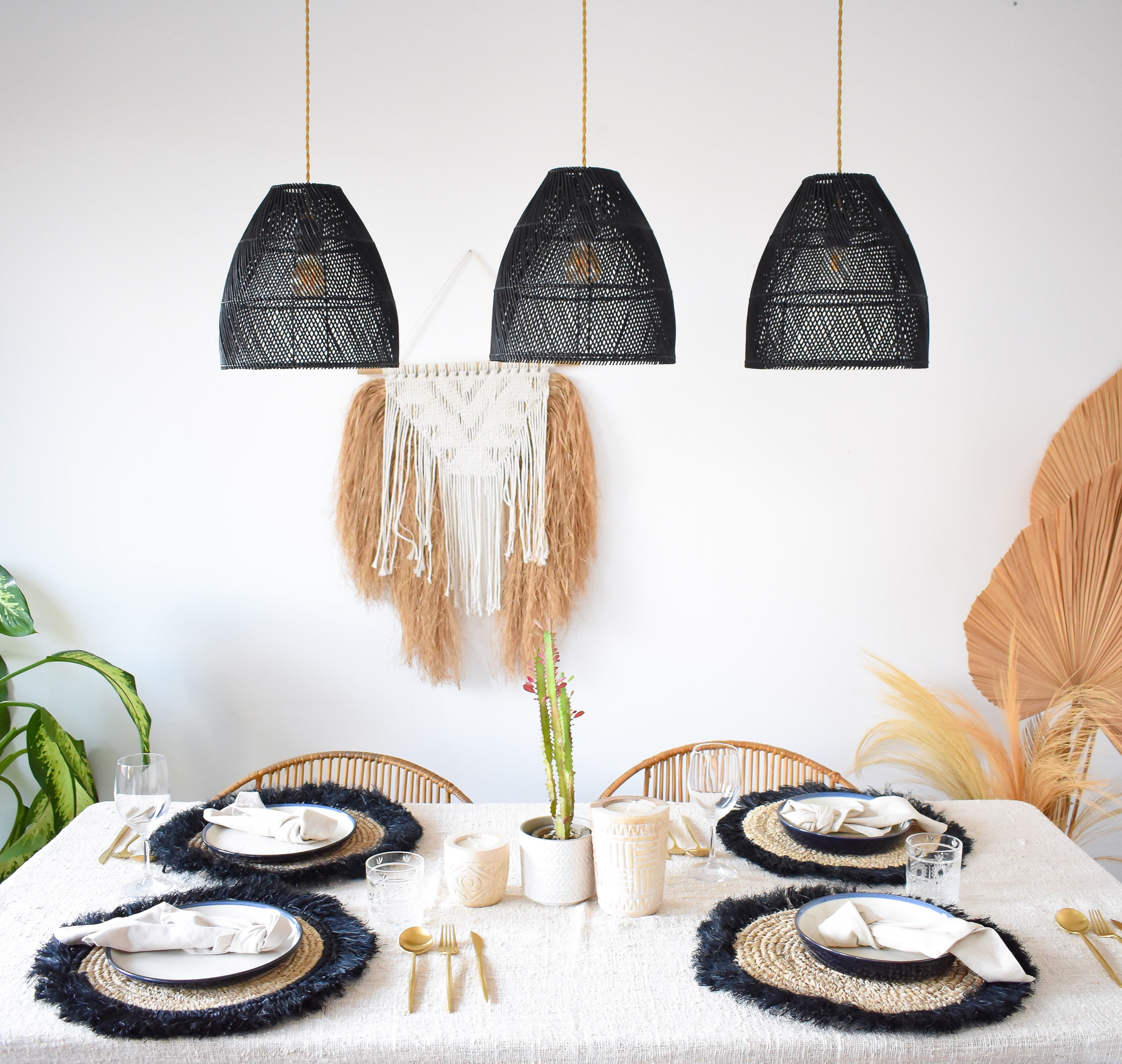 Sumba black rattan lampshade