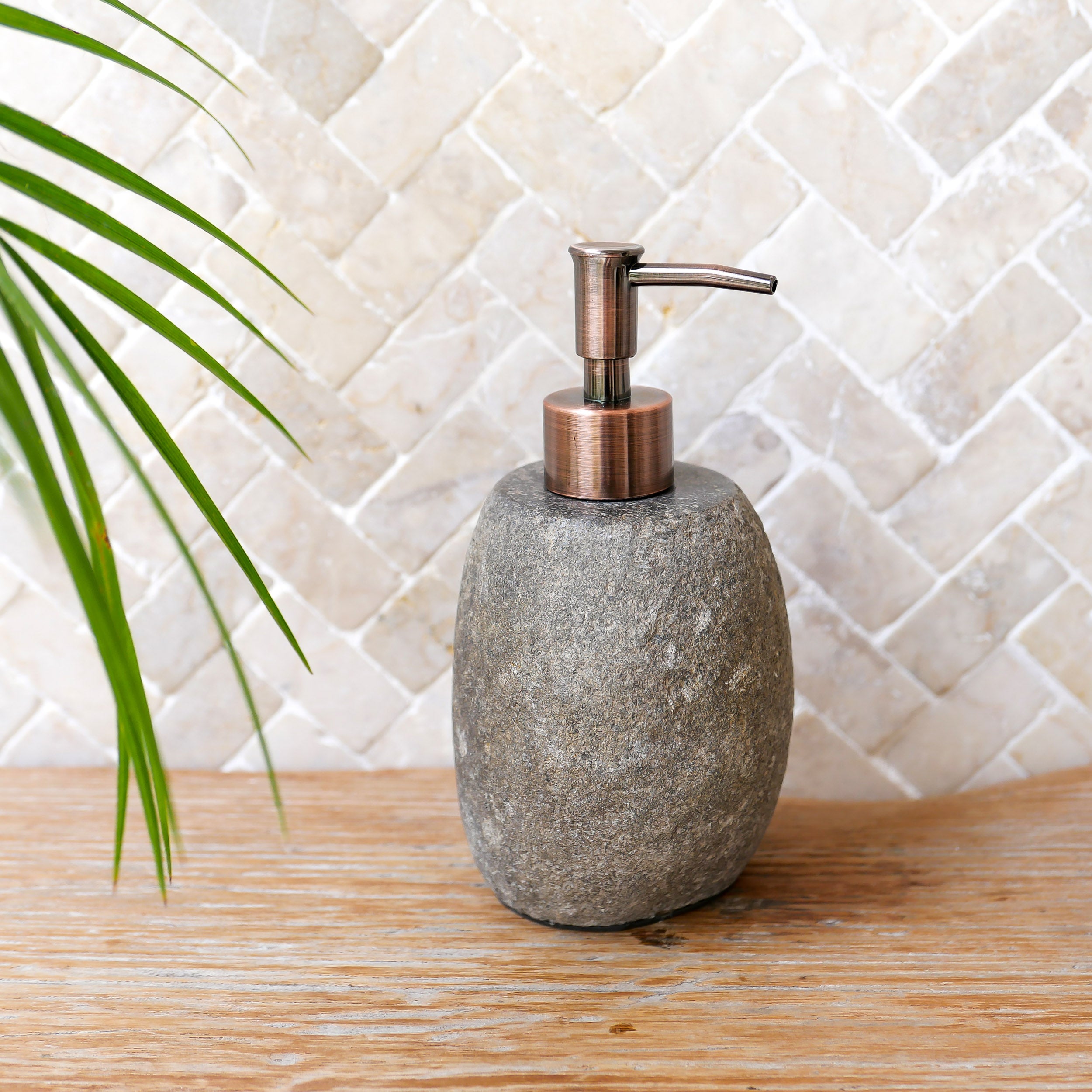 River stone bathroom accessories set - Joglo Living