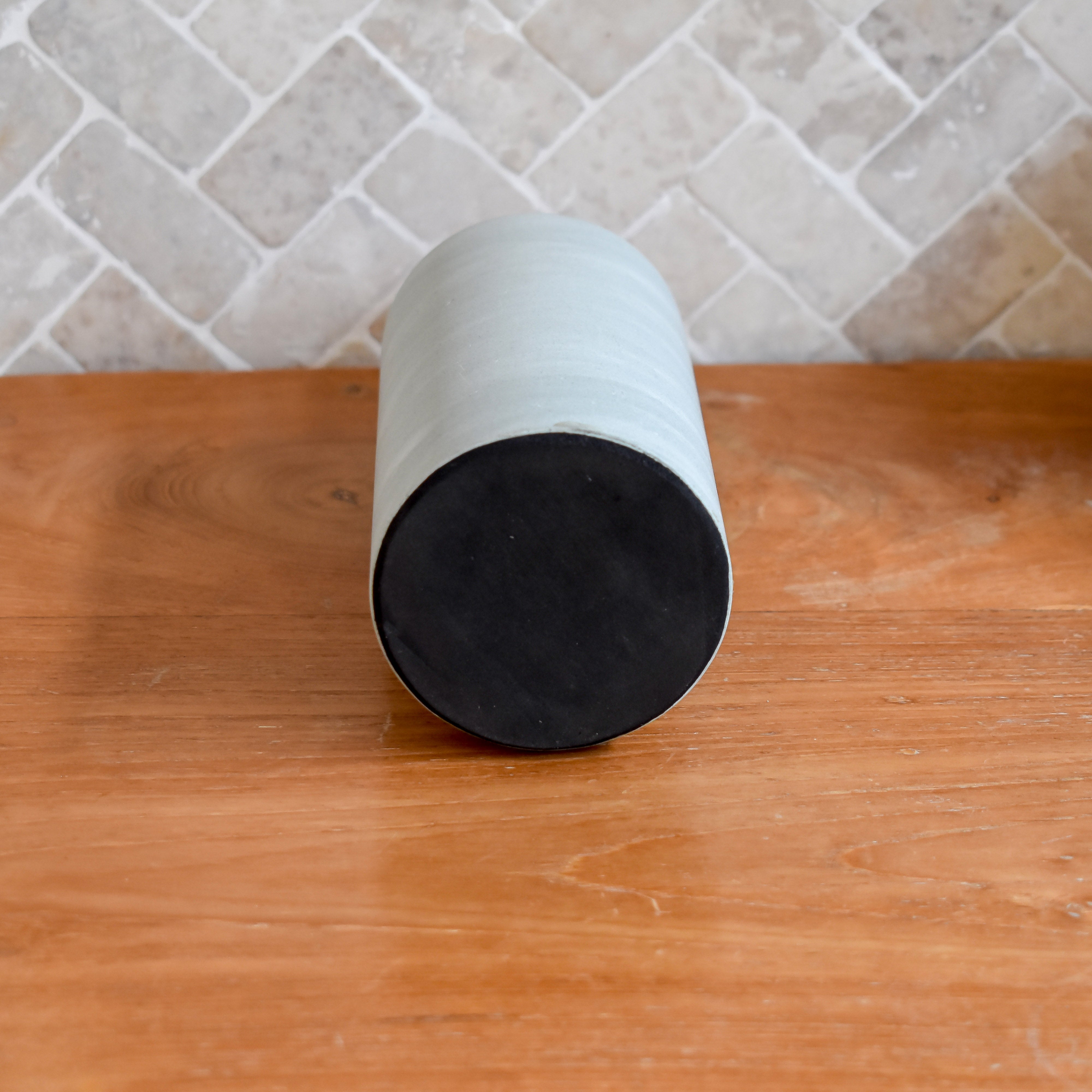 Zeolite stone cylinder soap dispenser