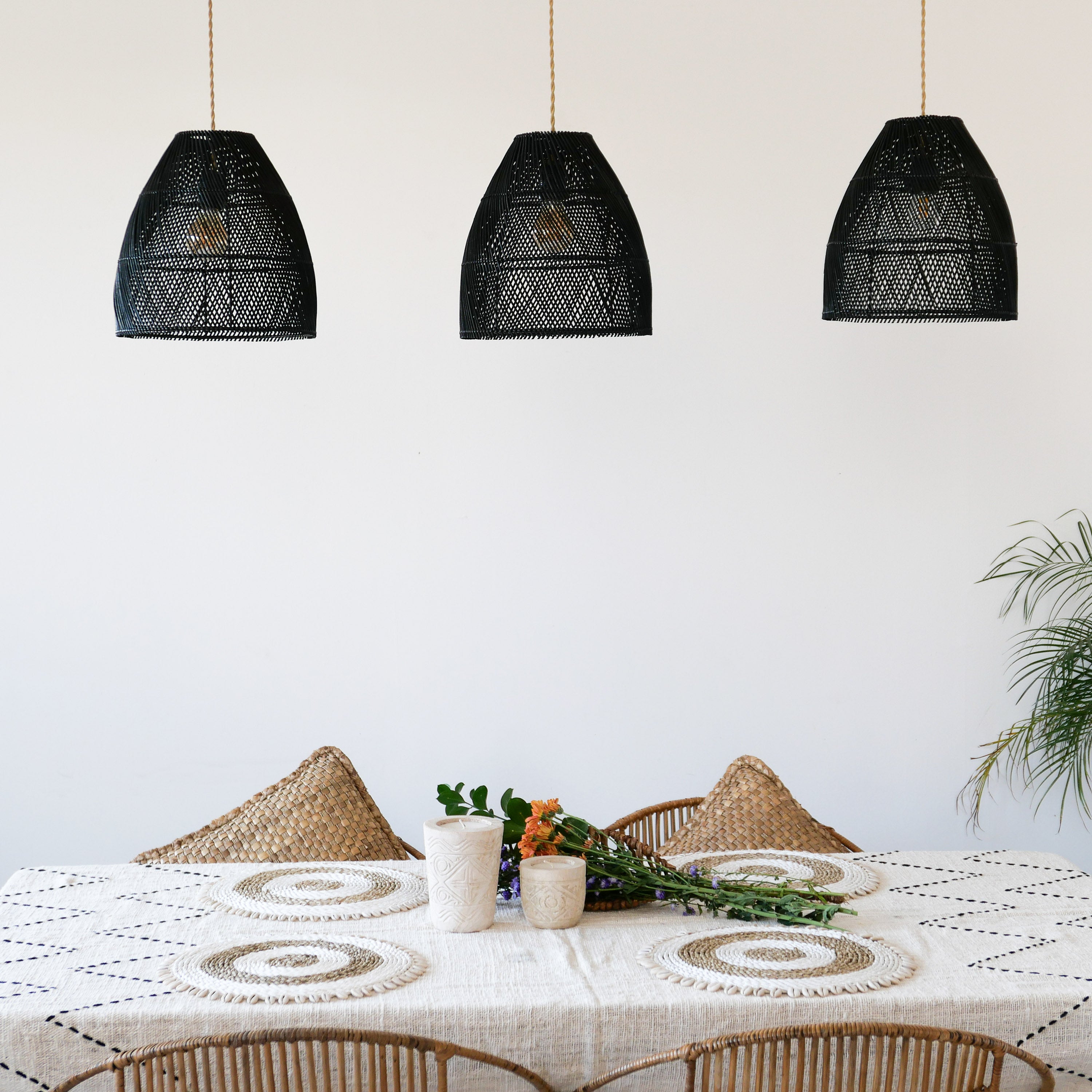 Sumba black rattan lampshade