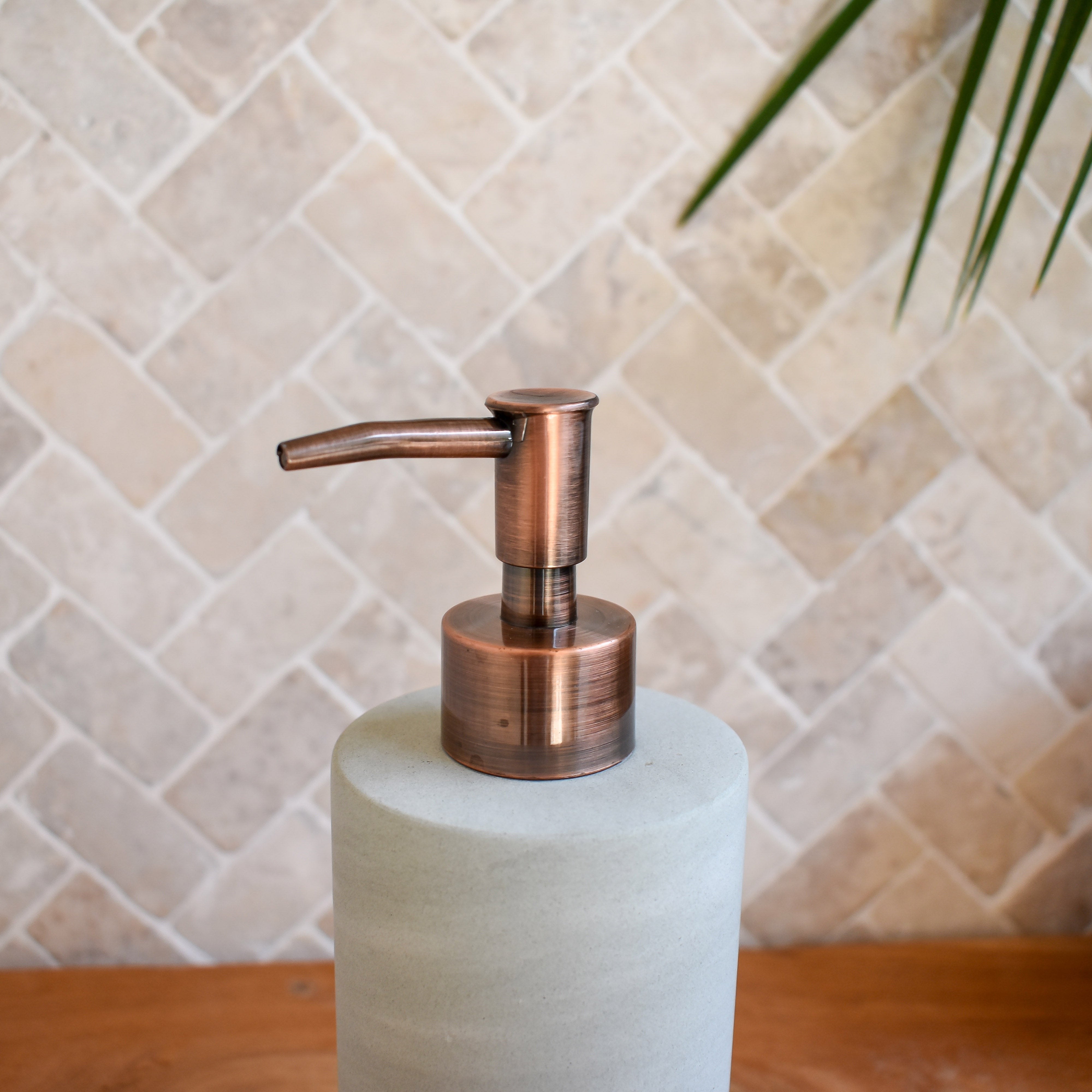 Zeolite stone cylinder soap dispenser