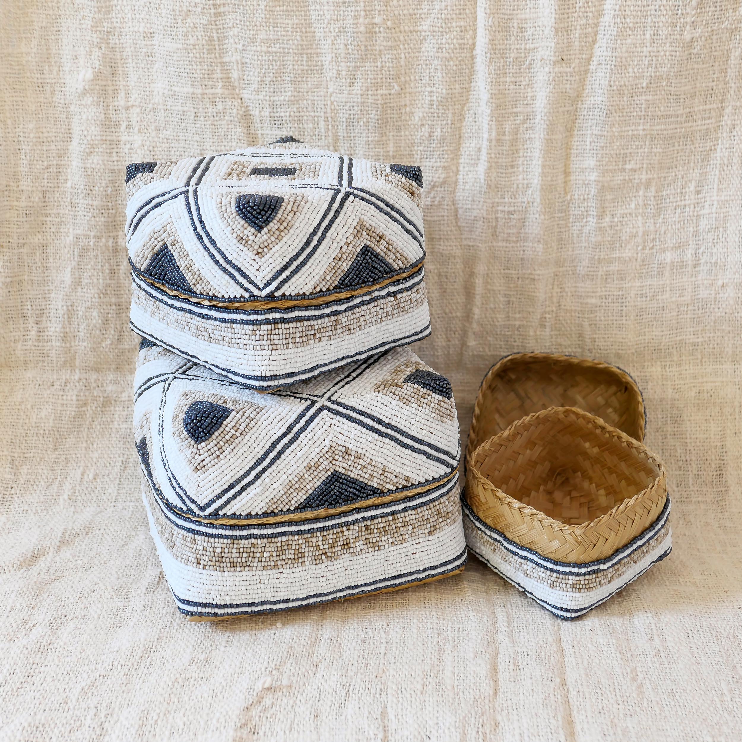 Decorative beaded box set - Joglo Living