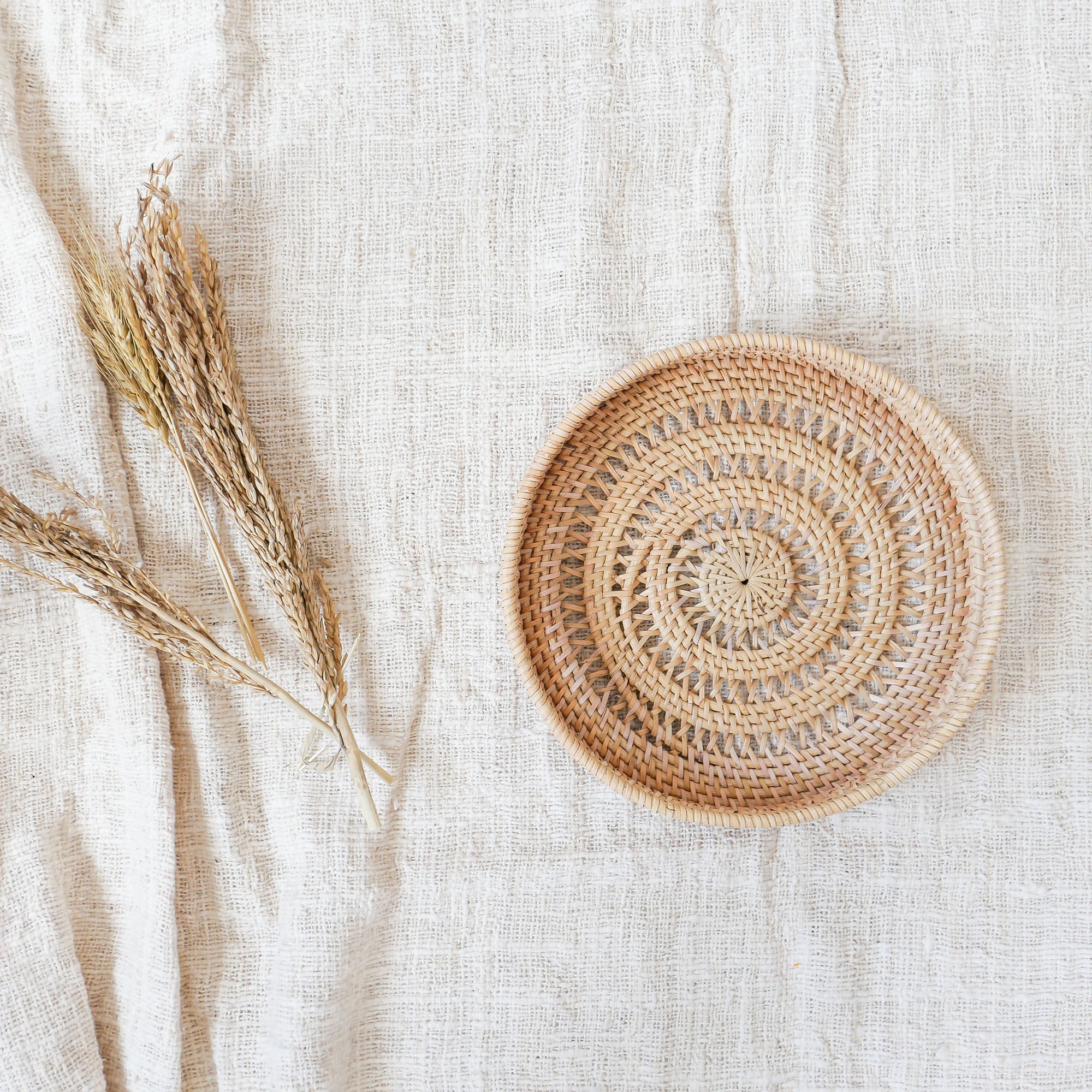 Rattan round tray set - Joglo Living