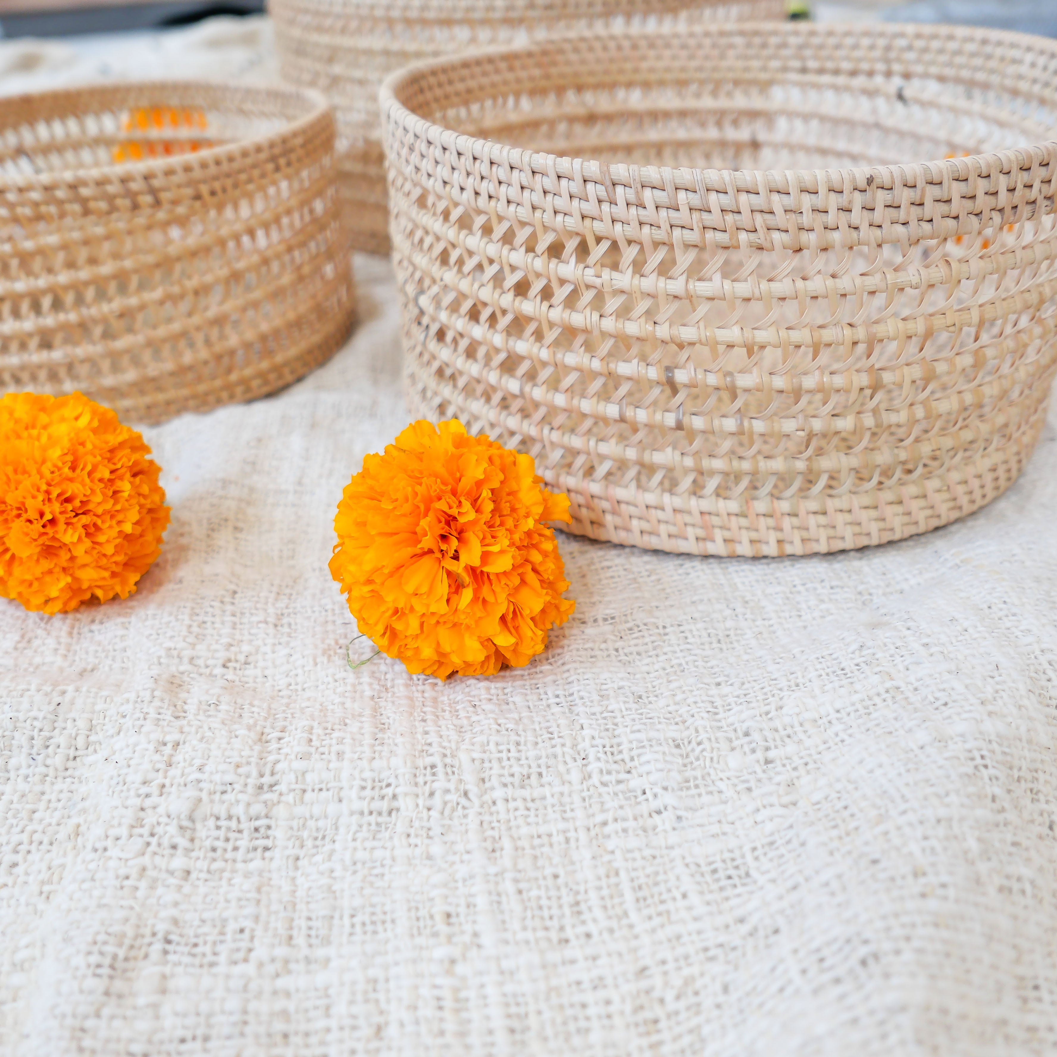 Rattan basket set - Joglo Living
