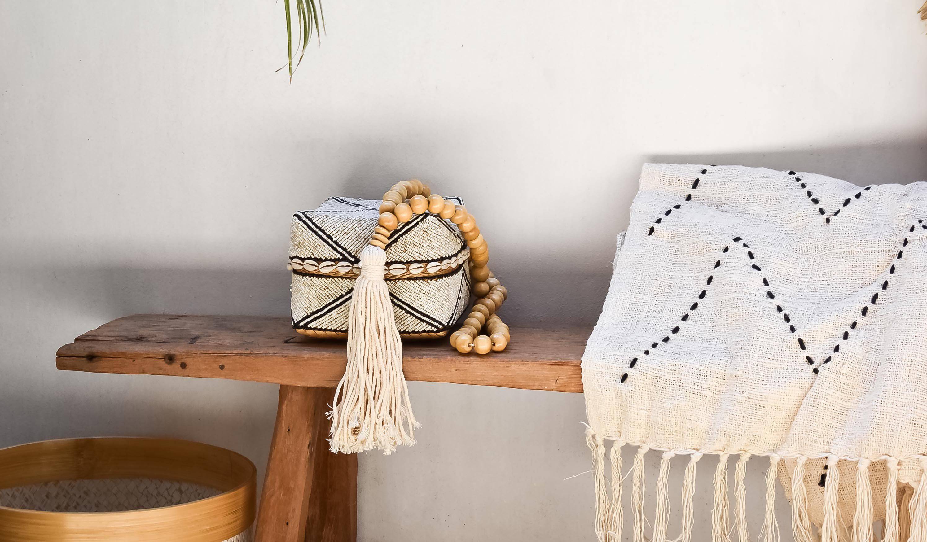 Wood beads garland pair - Joglo Living