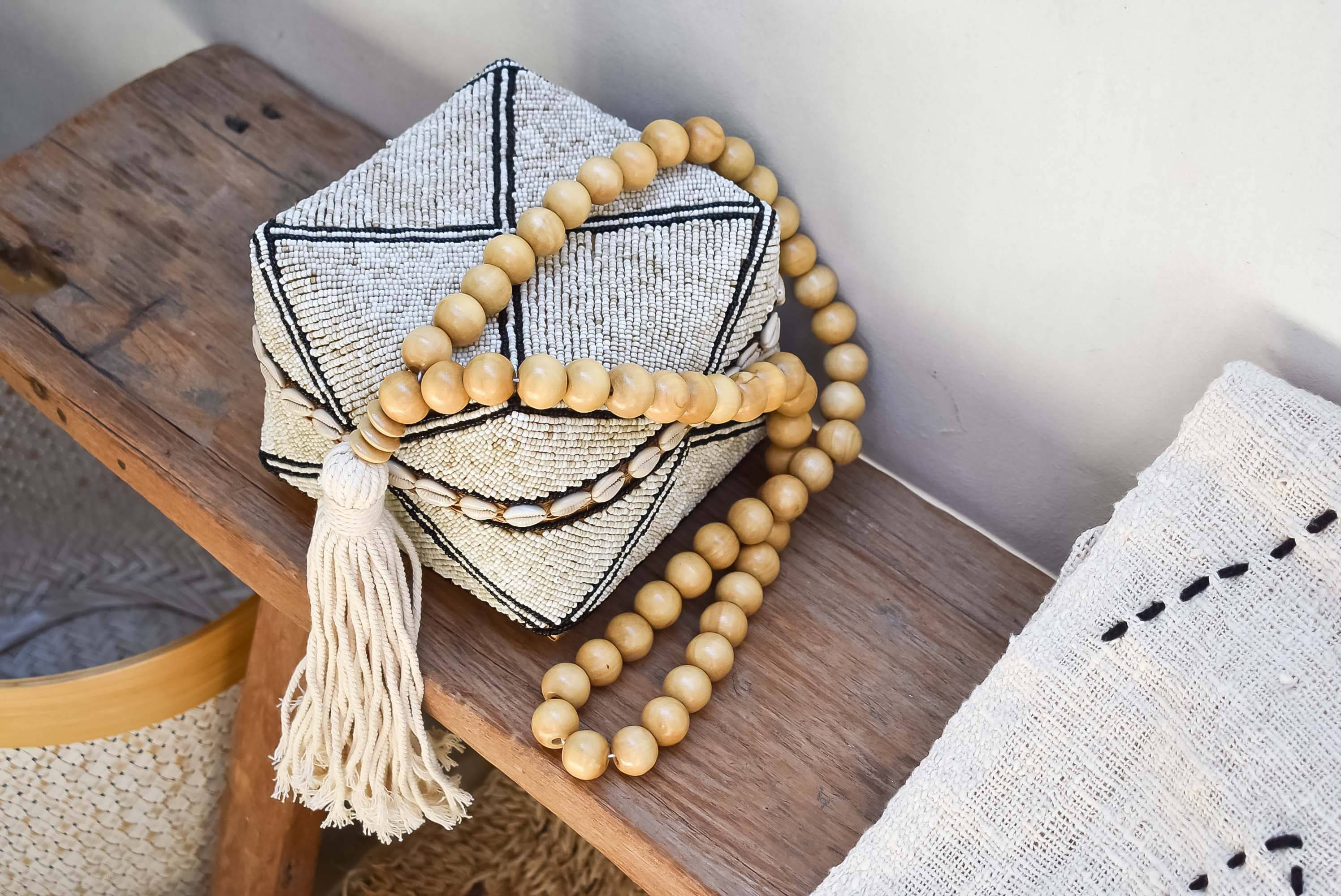 Wood beads garland pair - Joglo Living