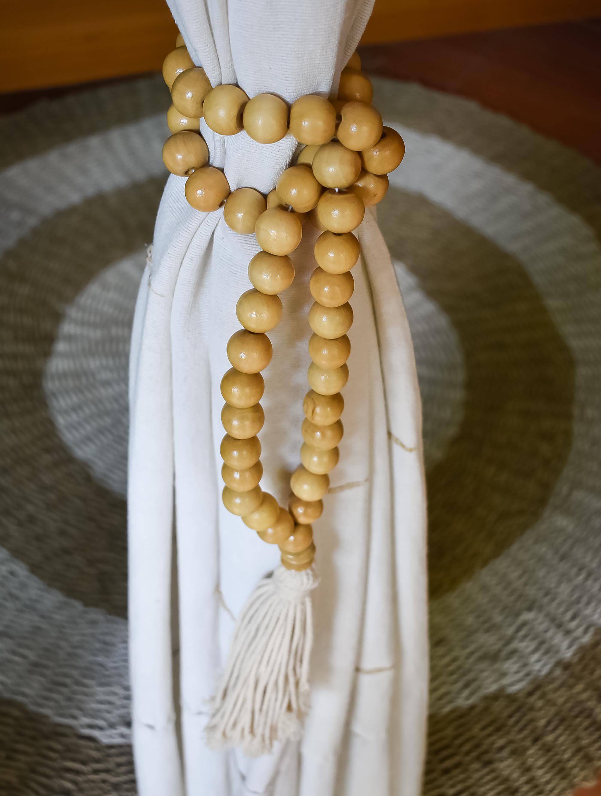 Wood beads garland pair - Joglo Living