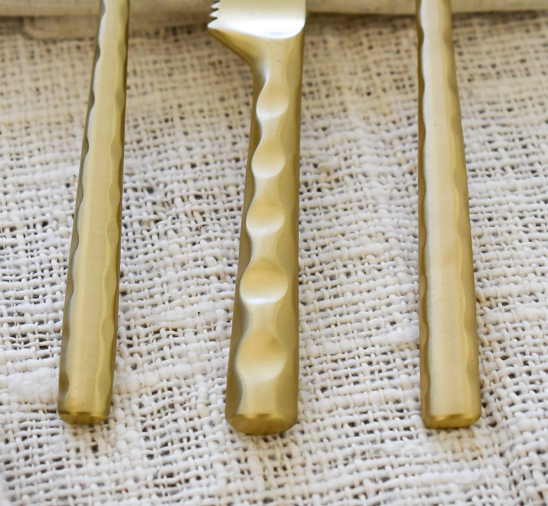 Brass cutlery set 002 - matte gold