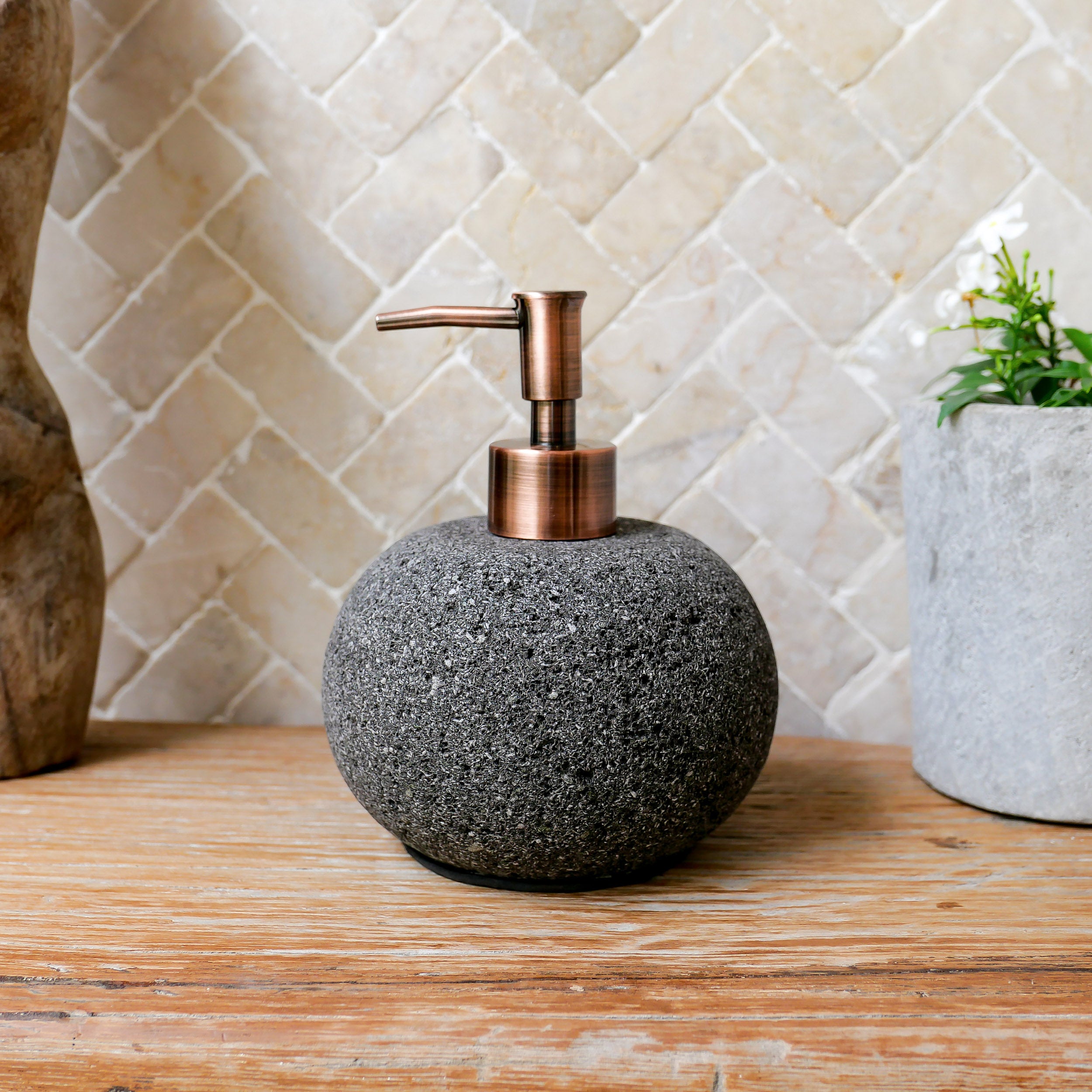 Lava stone soap dispenser - Joglo Living