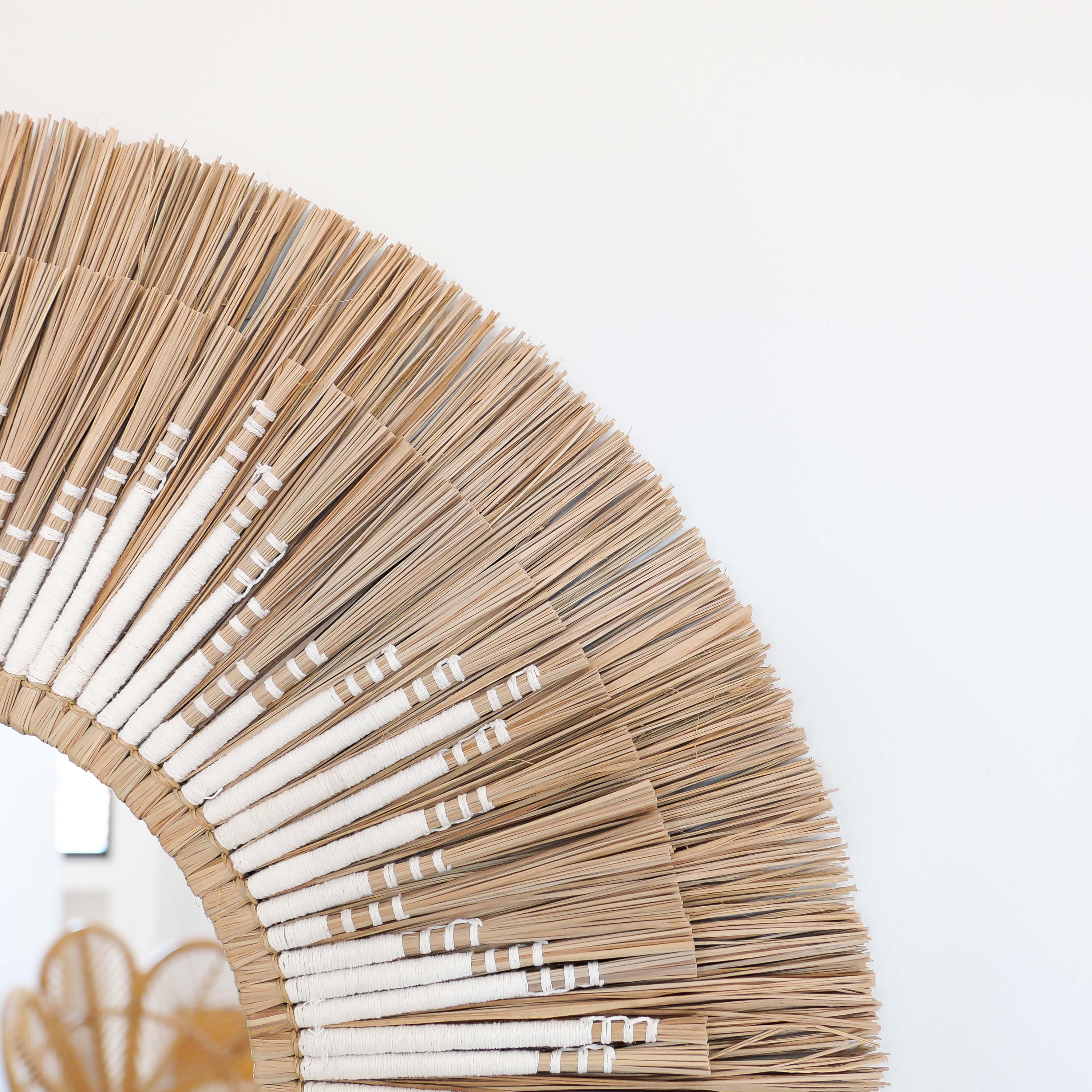 Ambon white - Raffia sun mirror - Joglo Living