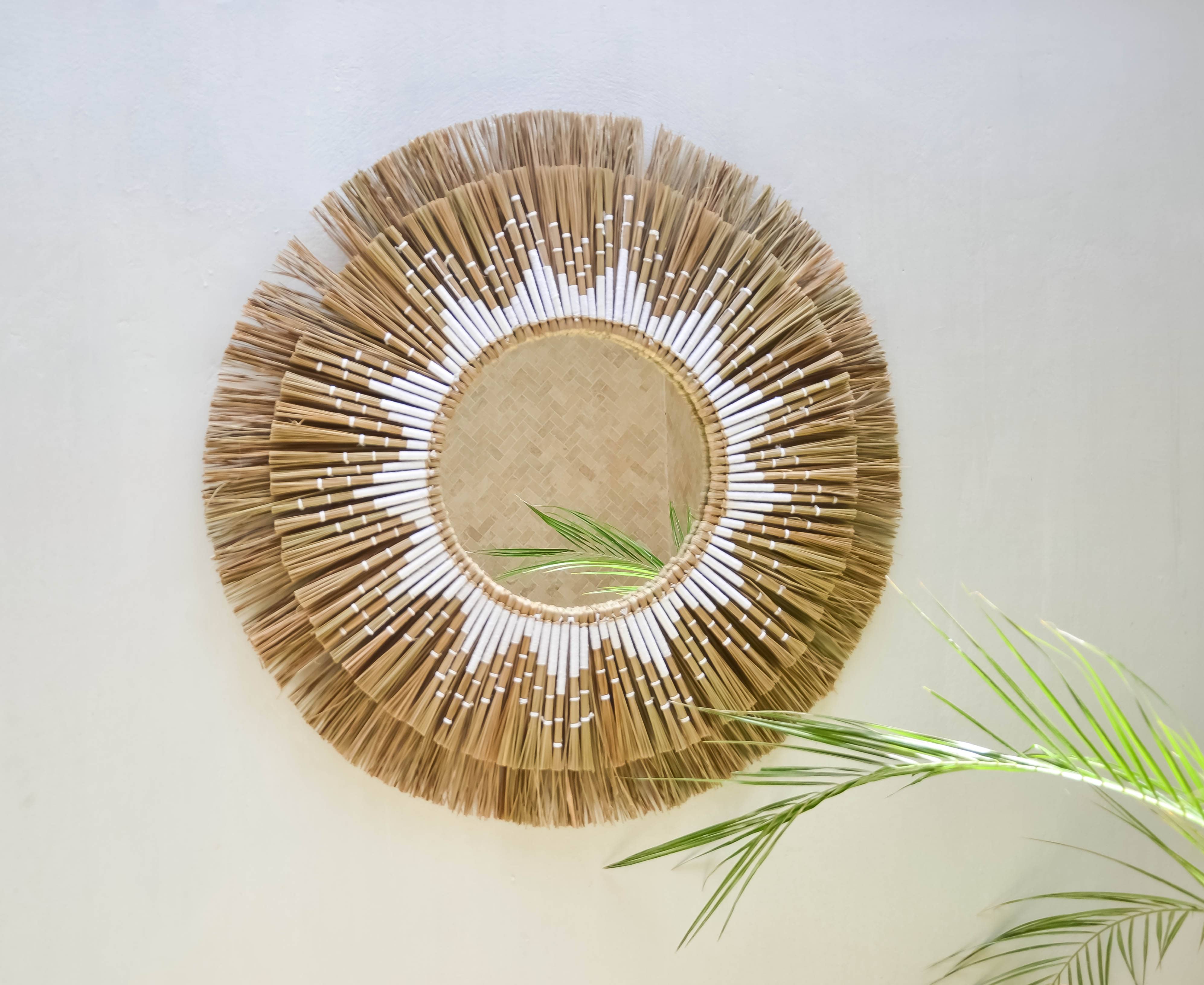 Raffia sun mirror - Joglo Living