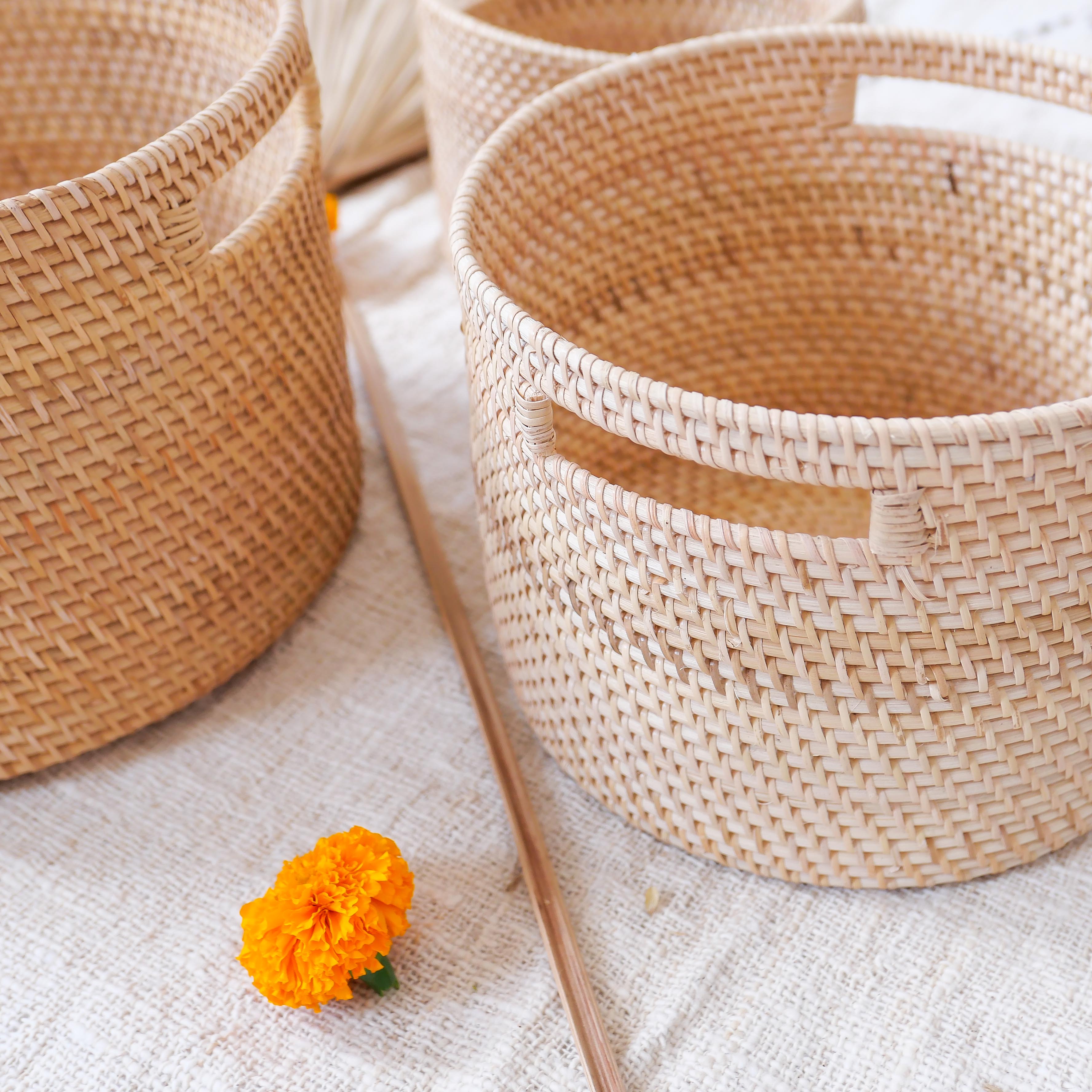 Rattan basket set - Joglo Living