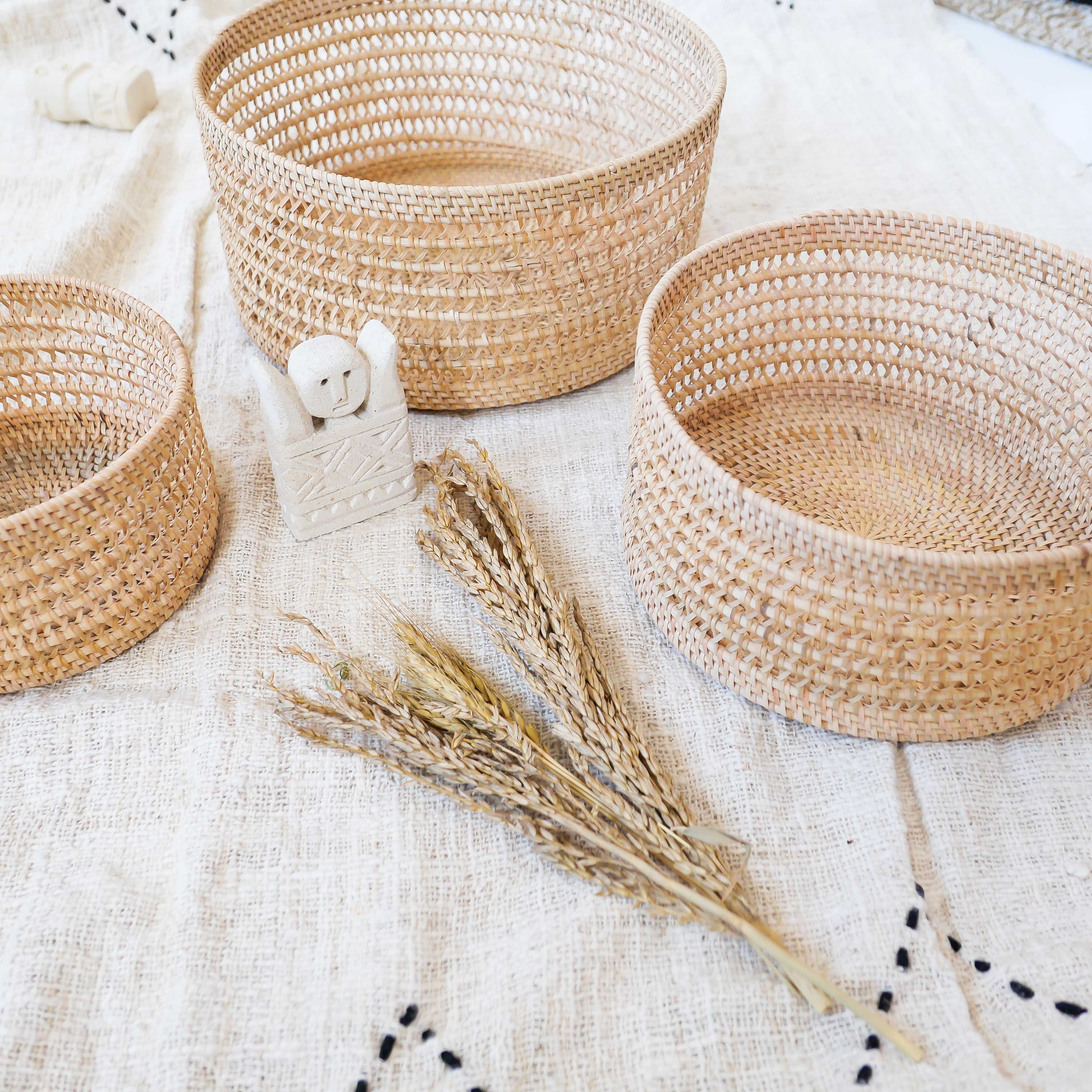 Rattan basket set - Joglo Living