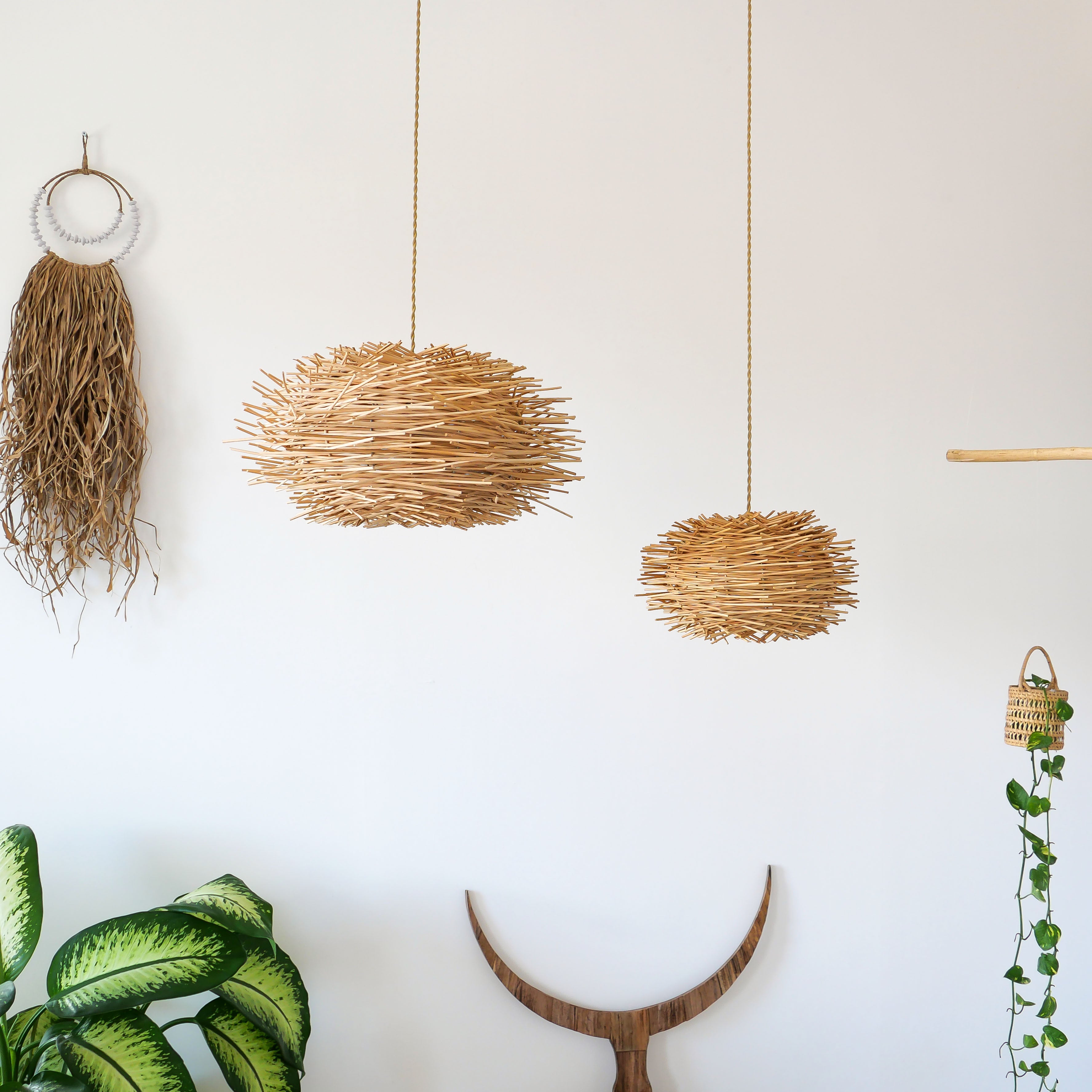 Banta rattan lampshade - Joglo Living