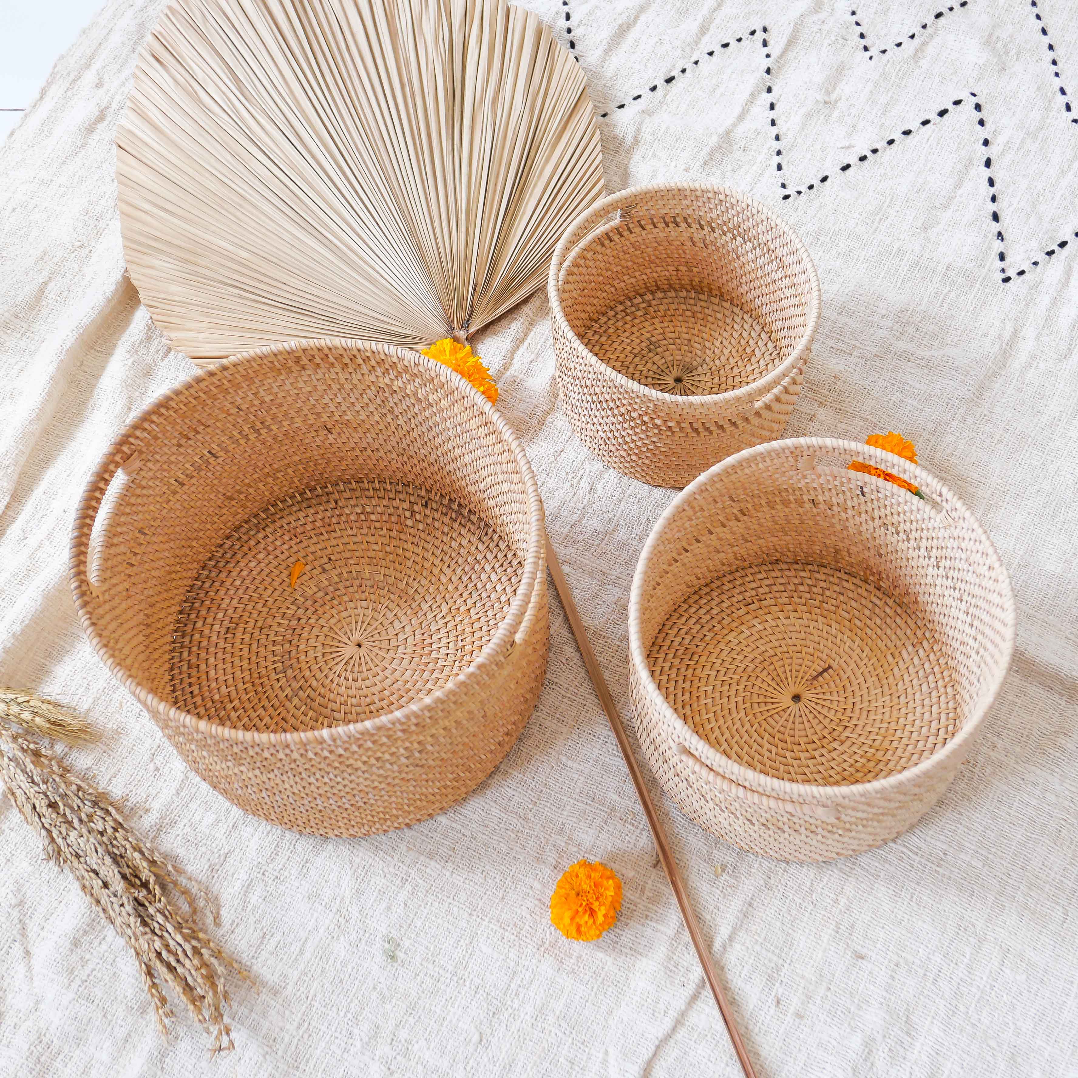 Rattan basket set - Joglo Living
