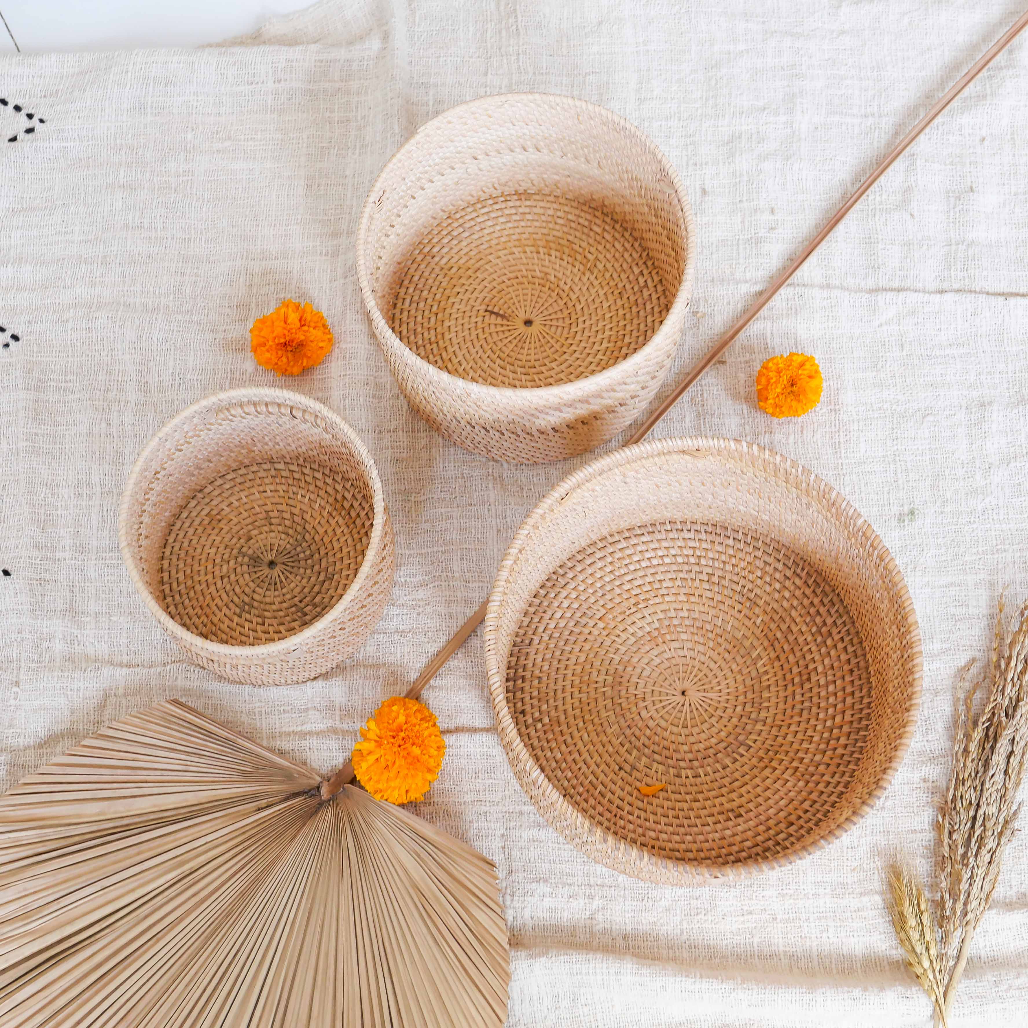 Rattan basket set - Joglo Living