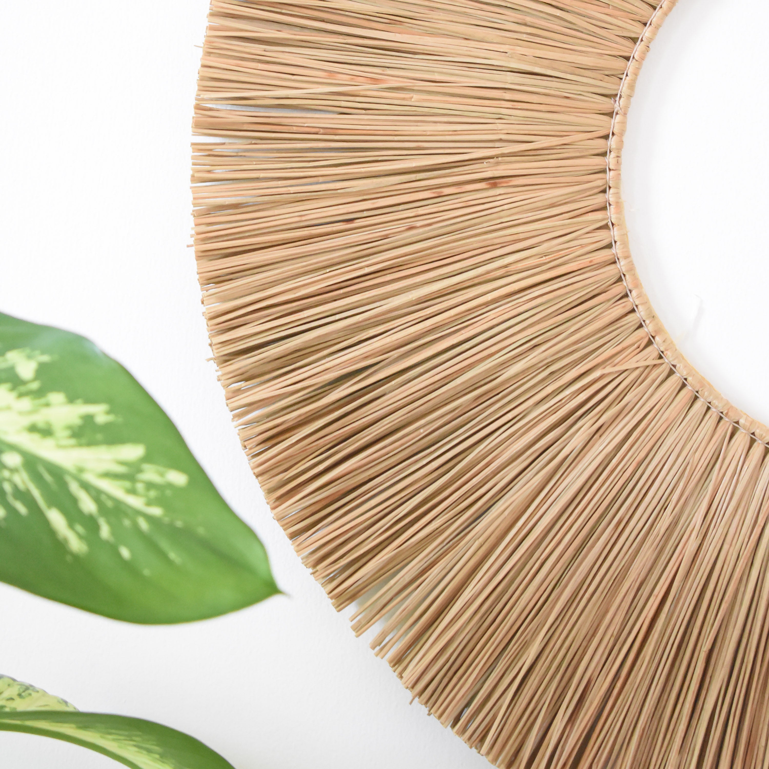 Seagrass round wall decor