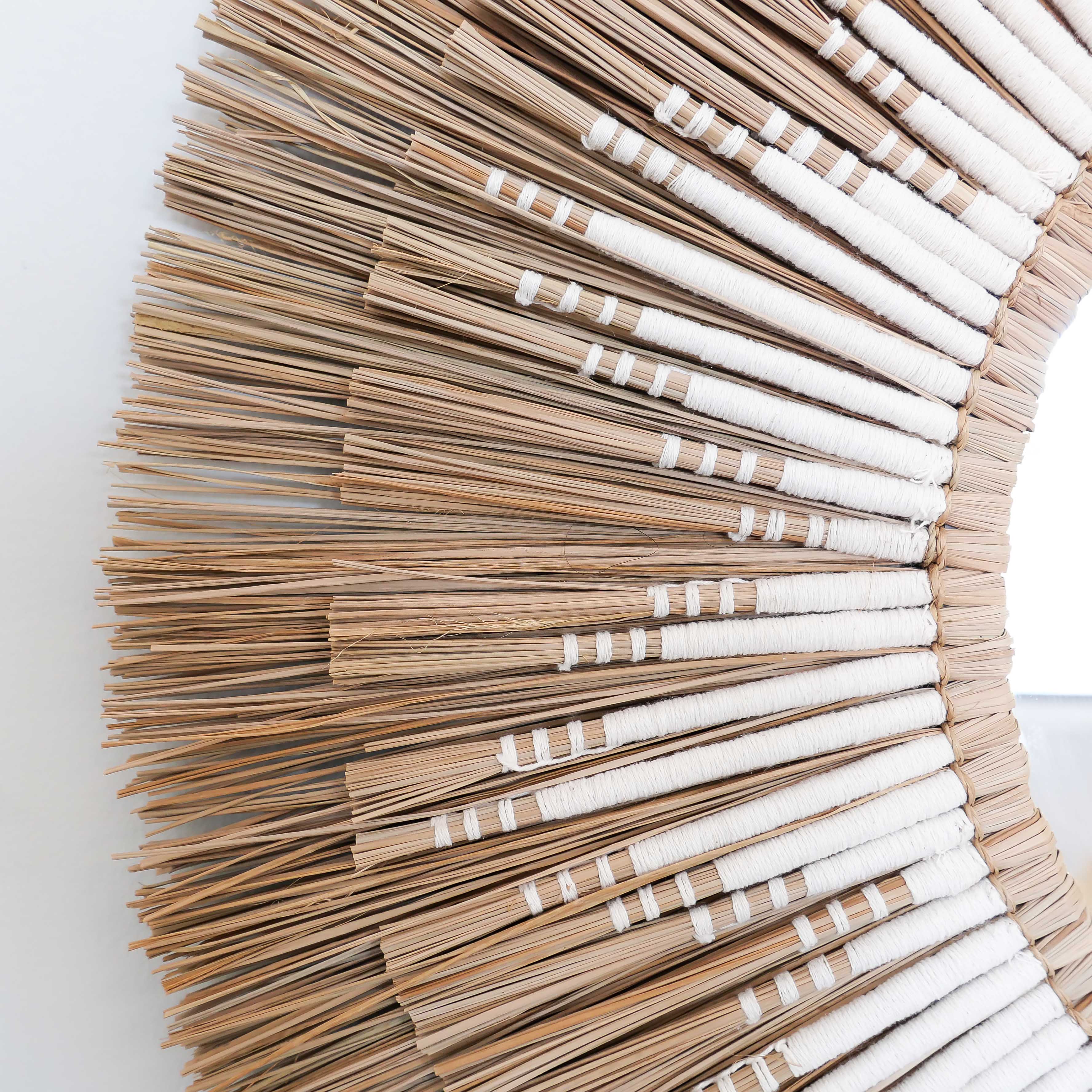Ambon white - Raffia sun mirror - Joglo Living
