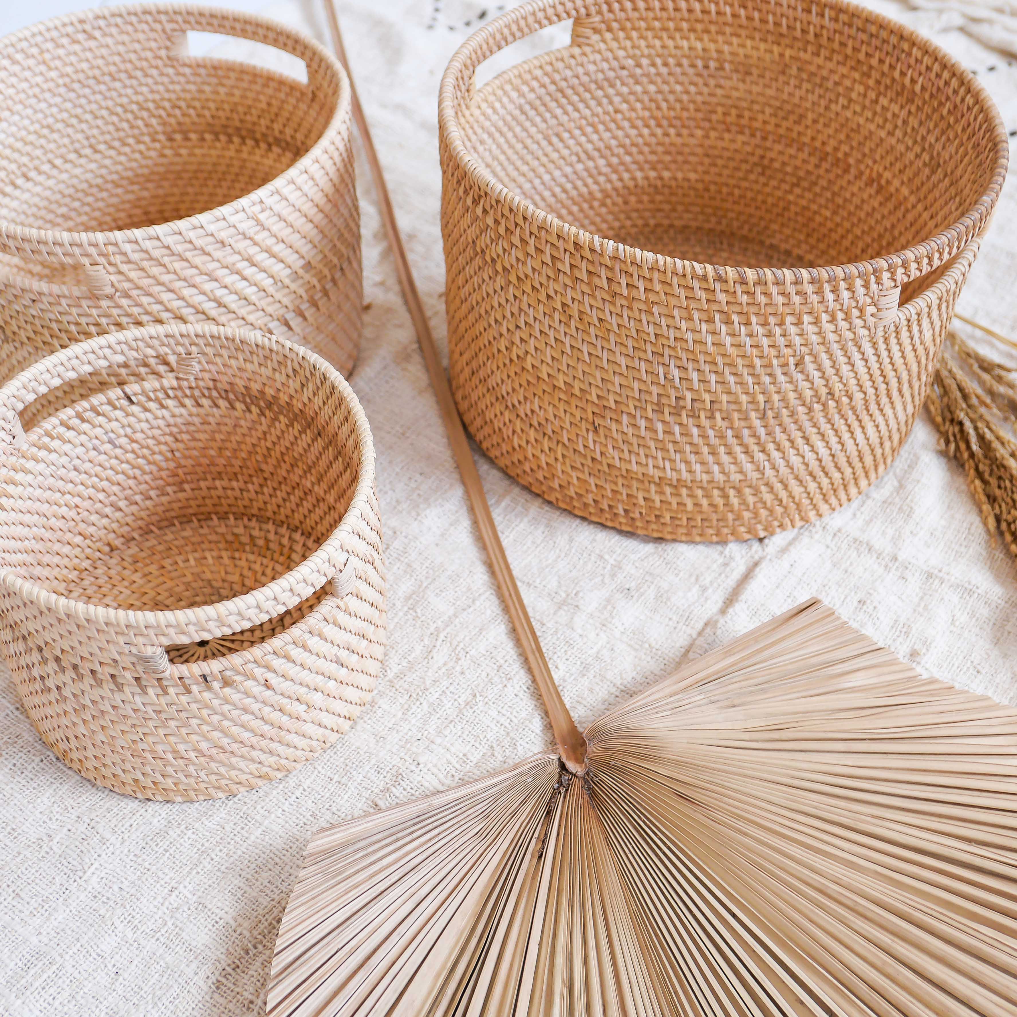 Rattan basket set - Joglo Living