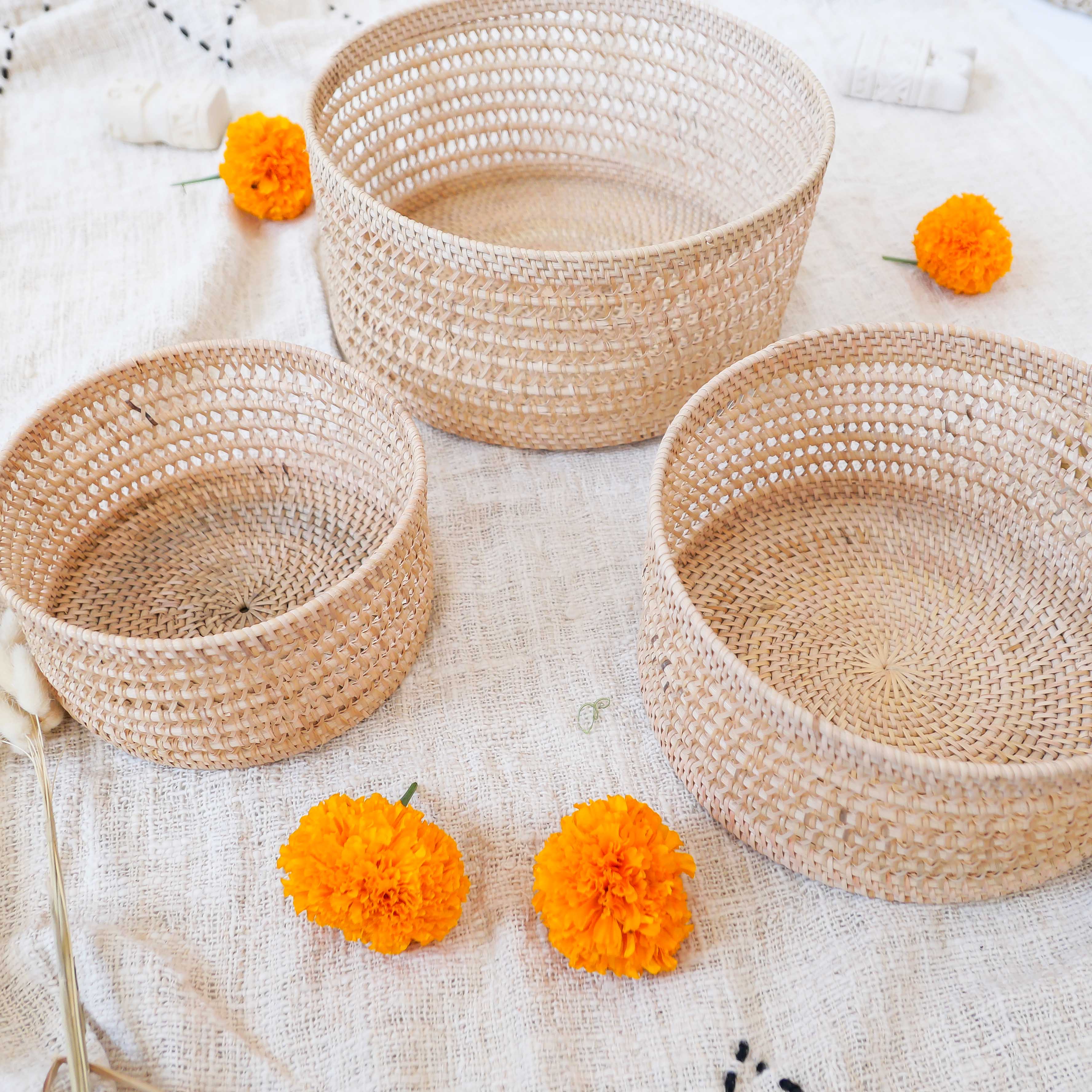 Rattan basket set - Joglo Living
