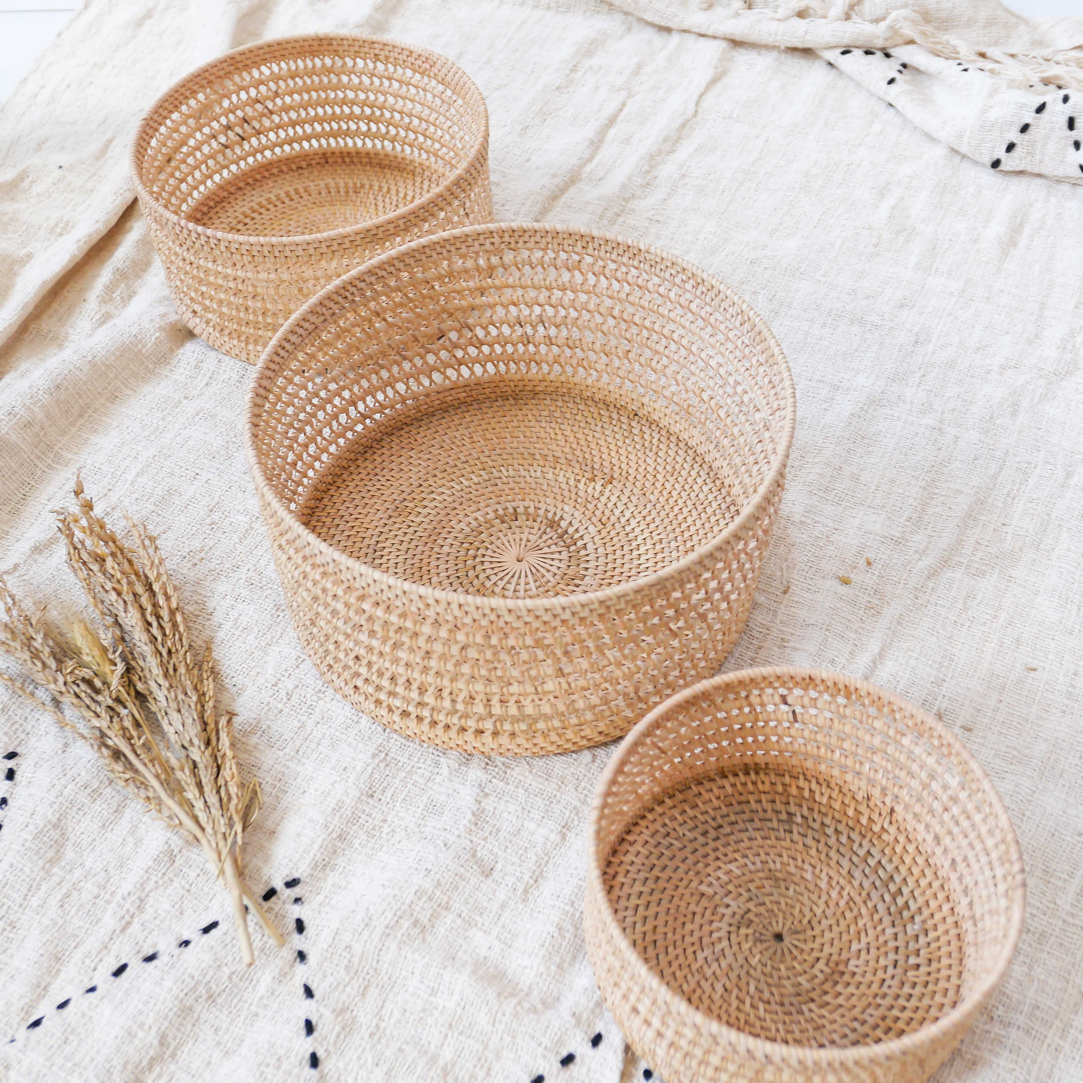 Rattan basket set - Joglo Living