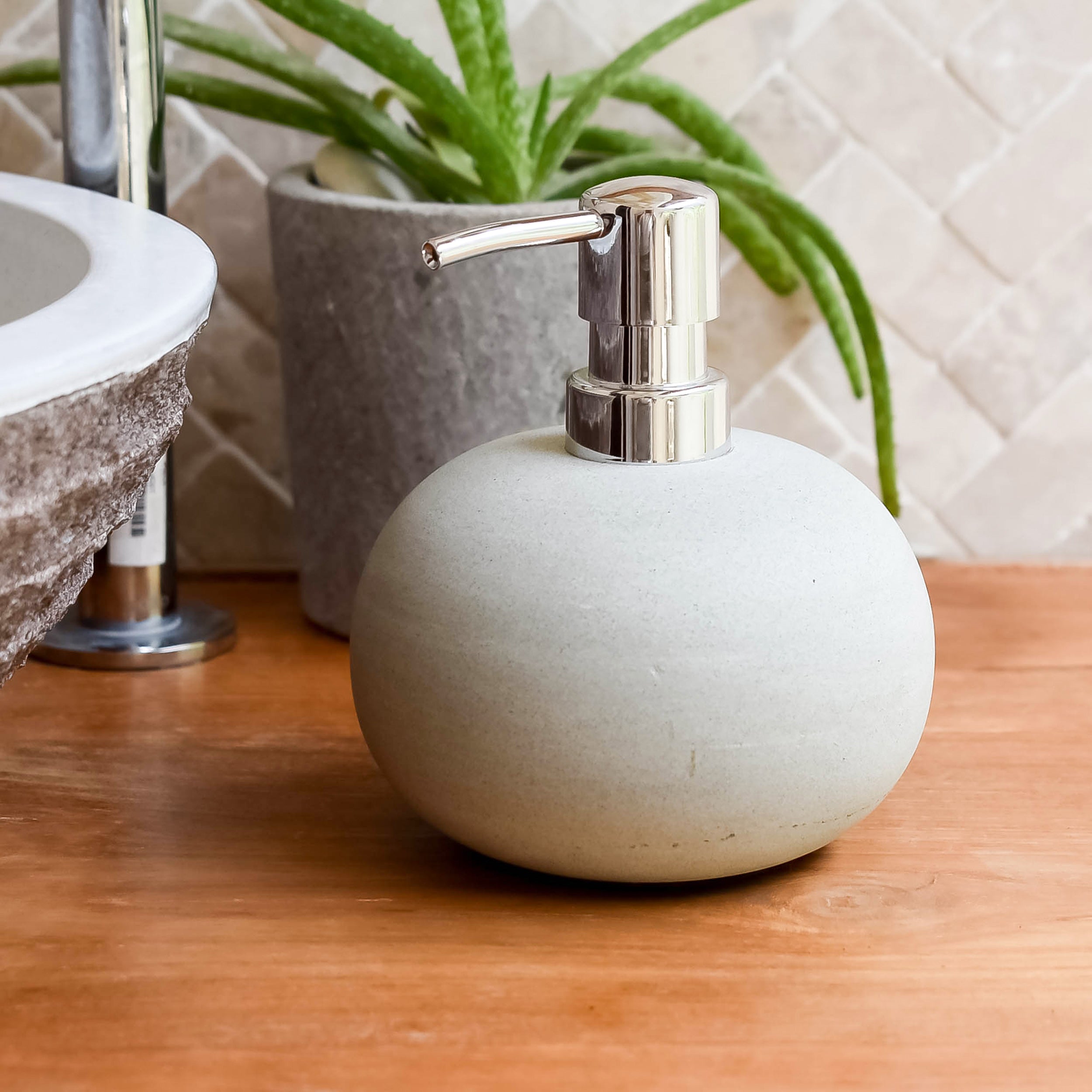 Zeolite stone bathroom accessories set - Joglo Living