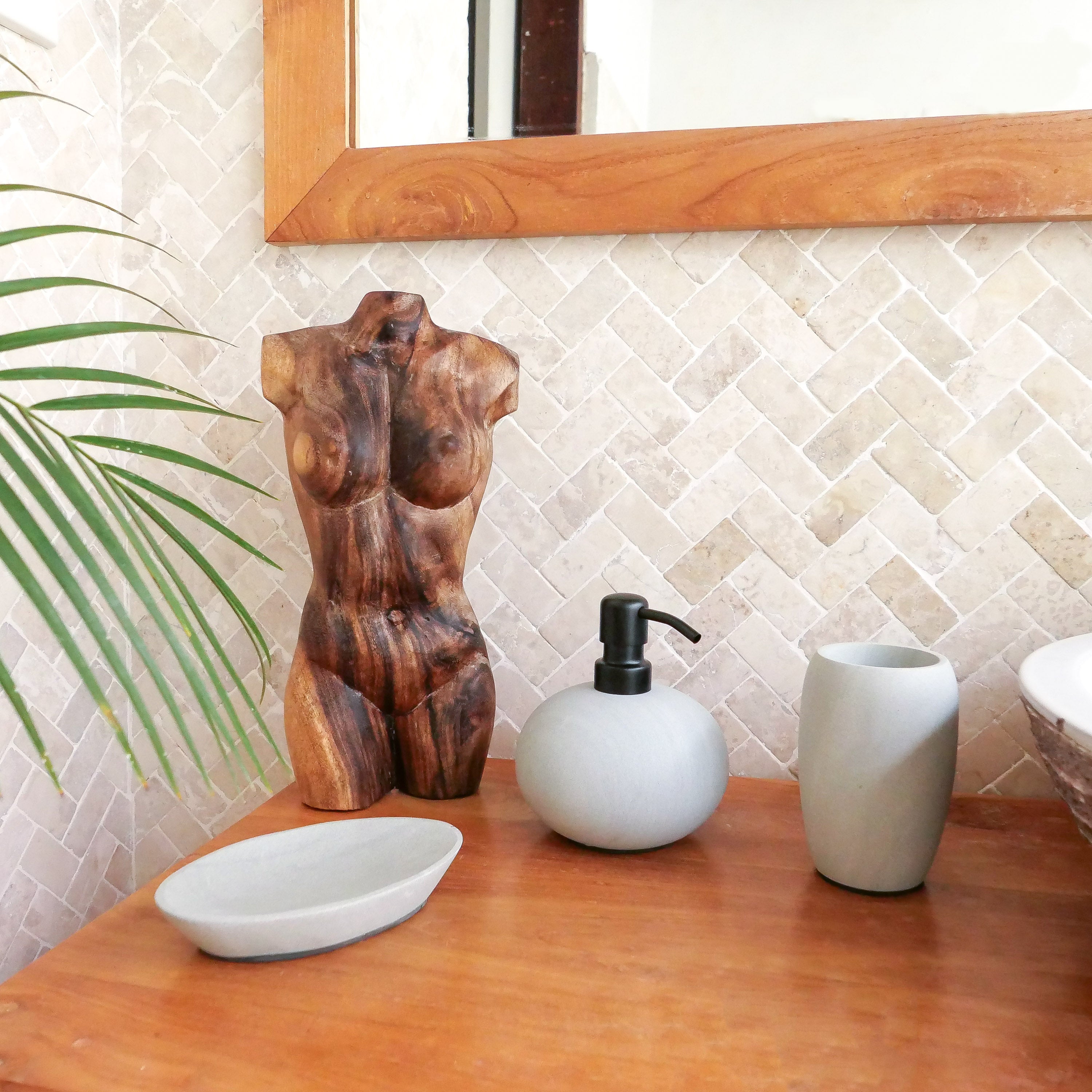 Zeolite stone bathroom accessories set oval