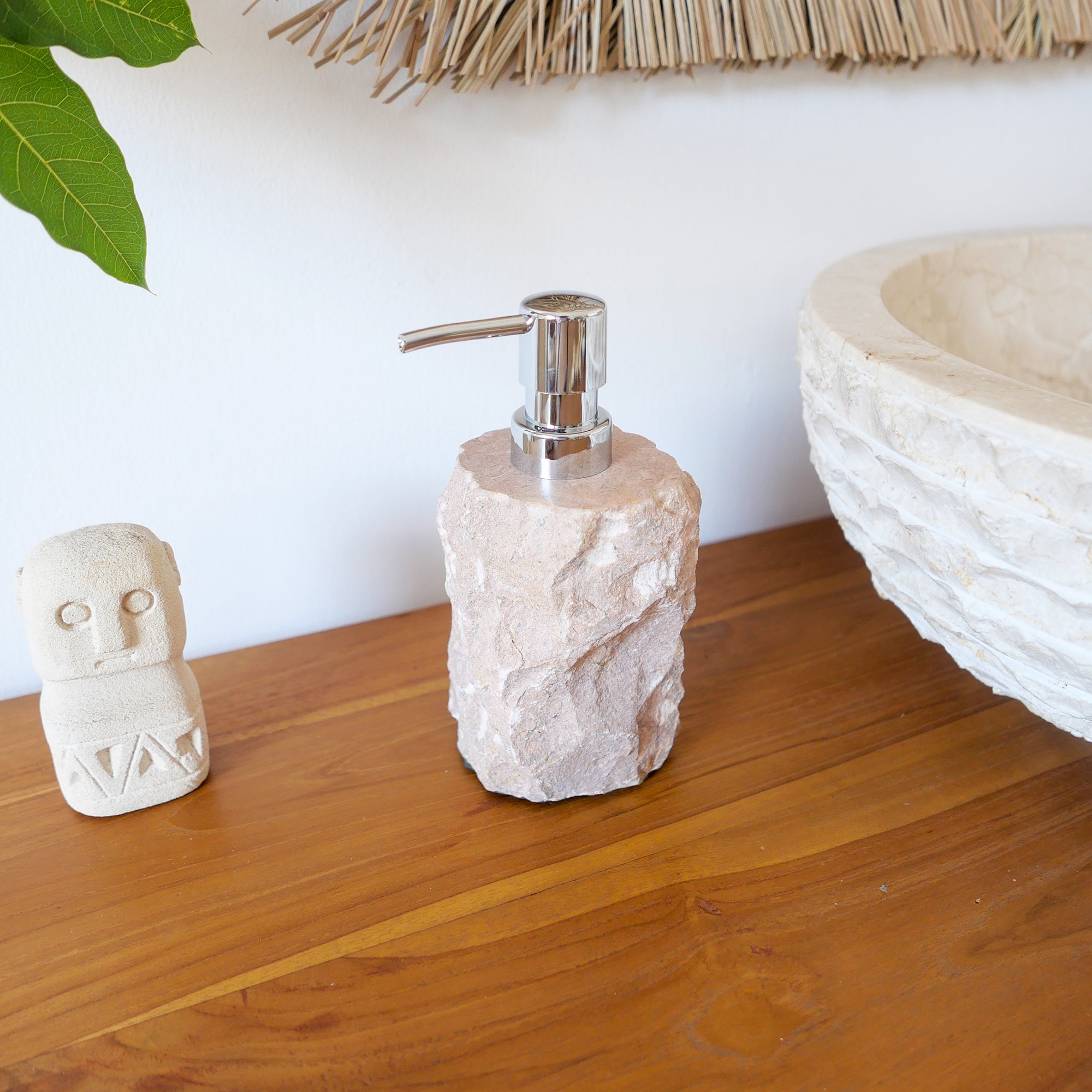 Marble bathroom accessories set pink rustic