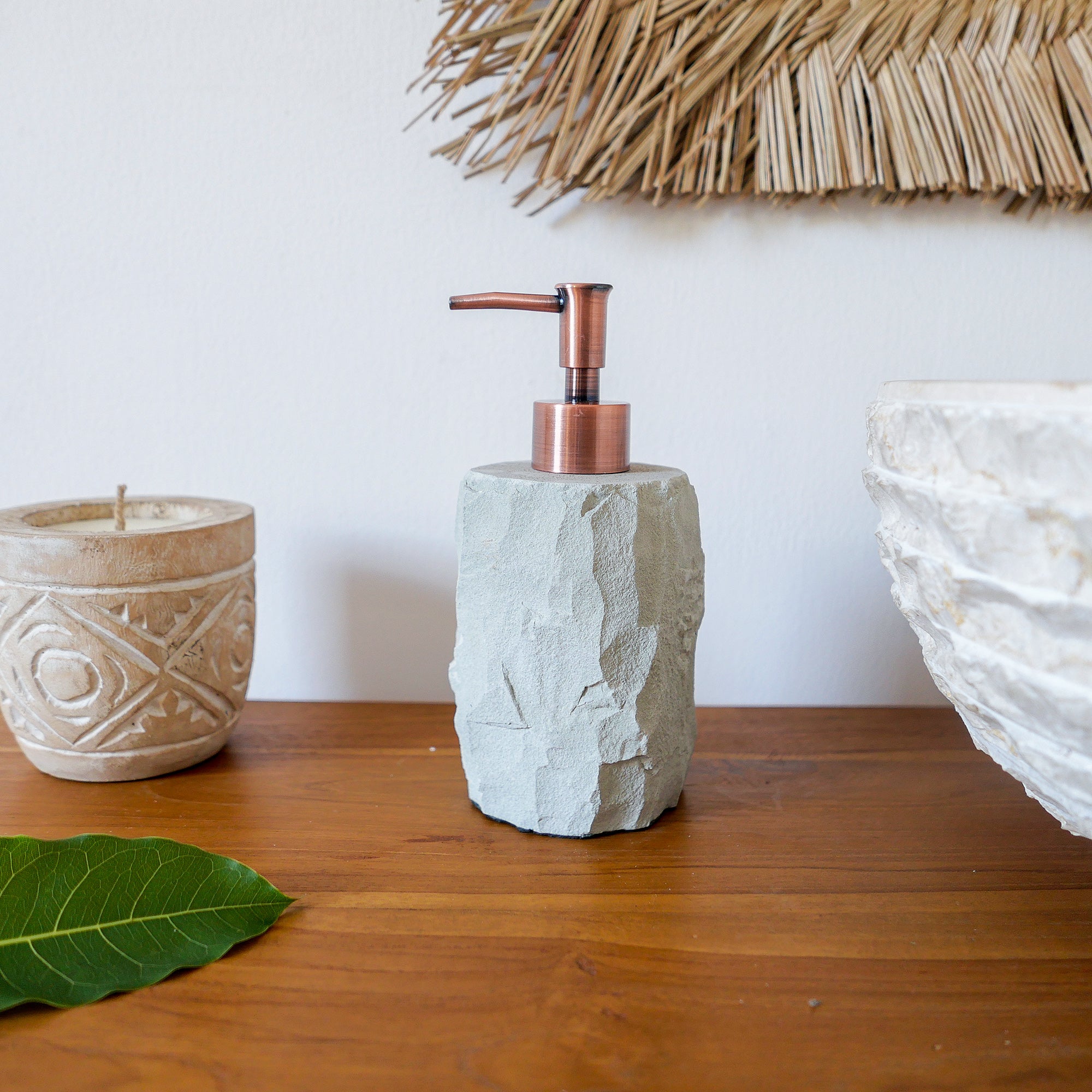 Rustic Zeolite Stone Soap Dispenser