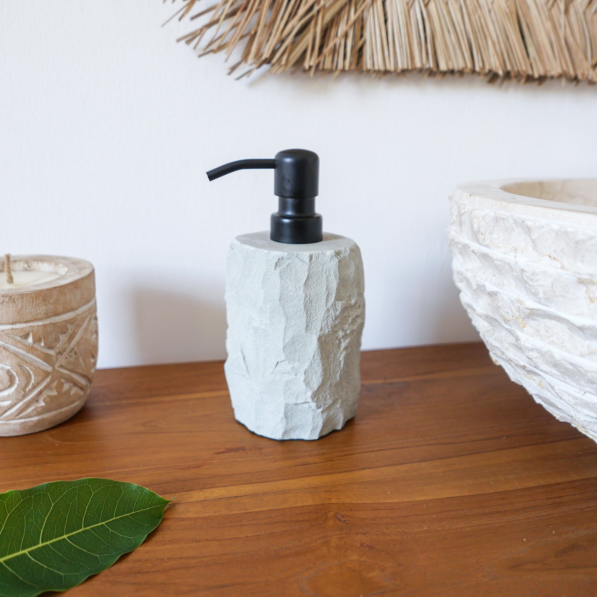Rustic Zeolite Stone Soap Dispenser