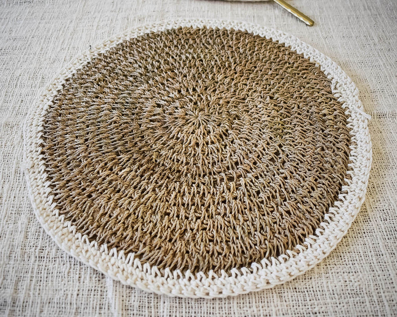 Seagrass and macrame placemats, set of 2 - Joglo Living