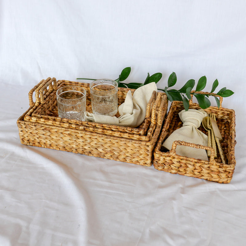 Serving tray with handles - set of 4