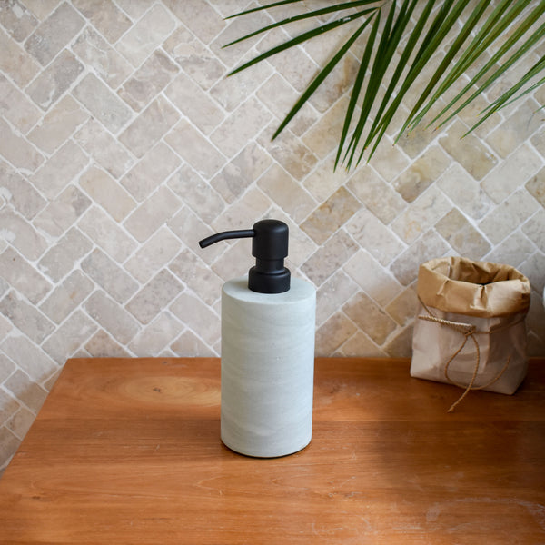 Zeolite stone cylinder soap dispenser