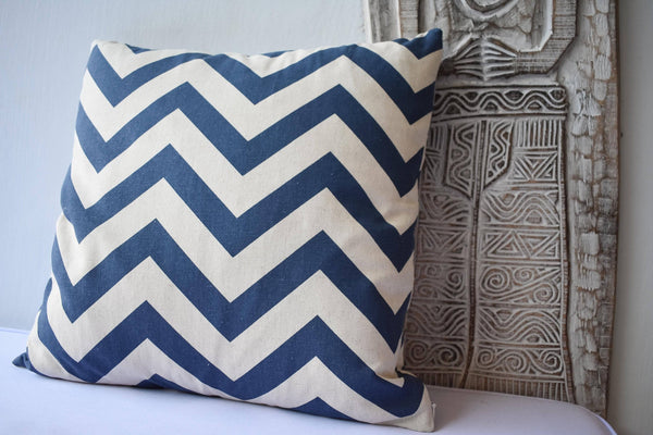 Linen pillow cover set, summer waves printed pattern - Joglo Living