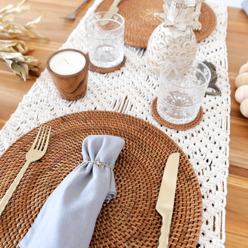 Rattan round placemats
