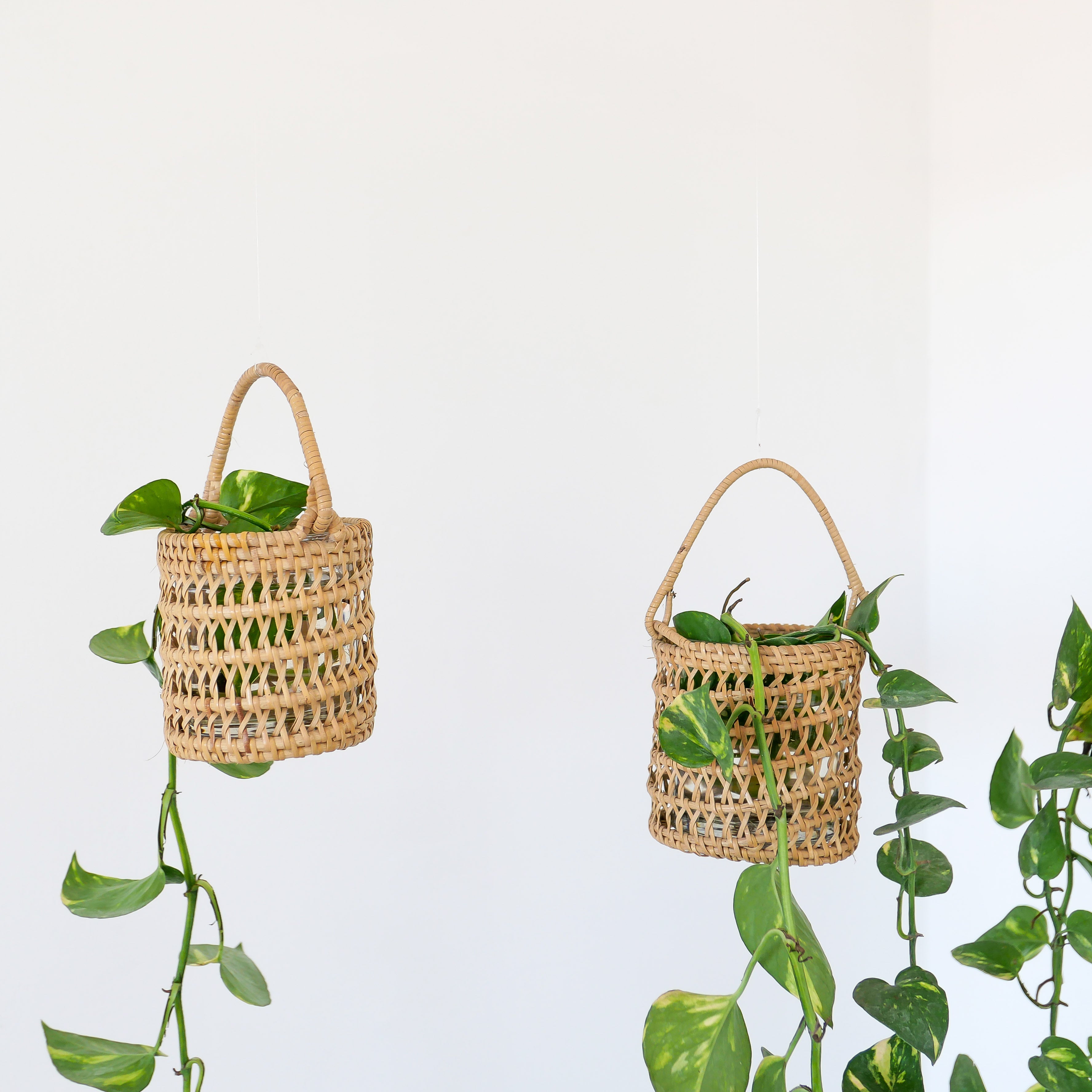 Hanging Rattan Basket Set -  Basket Set | Joglo Living